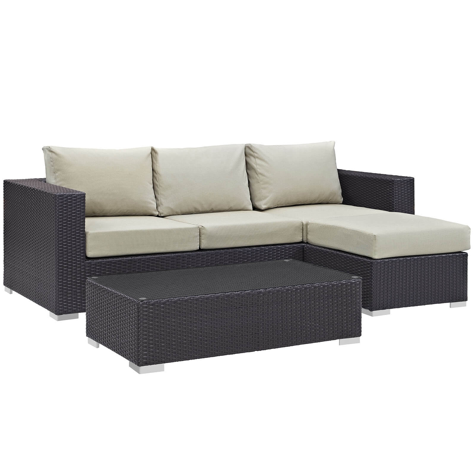 Convene 3-Pc Synthetic Rattan Weave Outdoor Patio Sofa Set, Composition 1