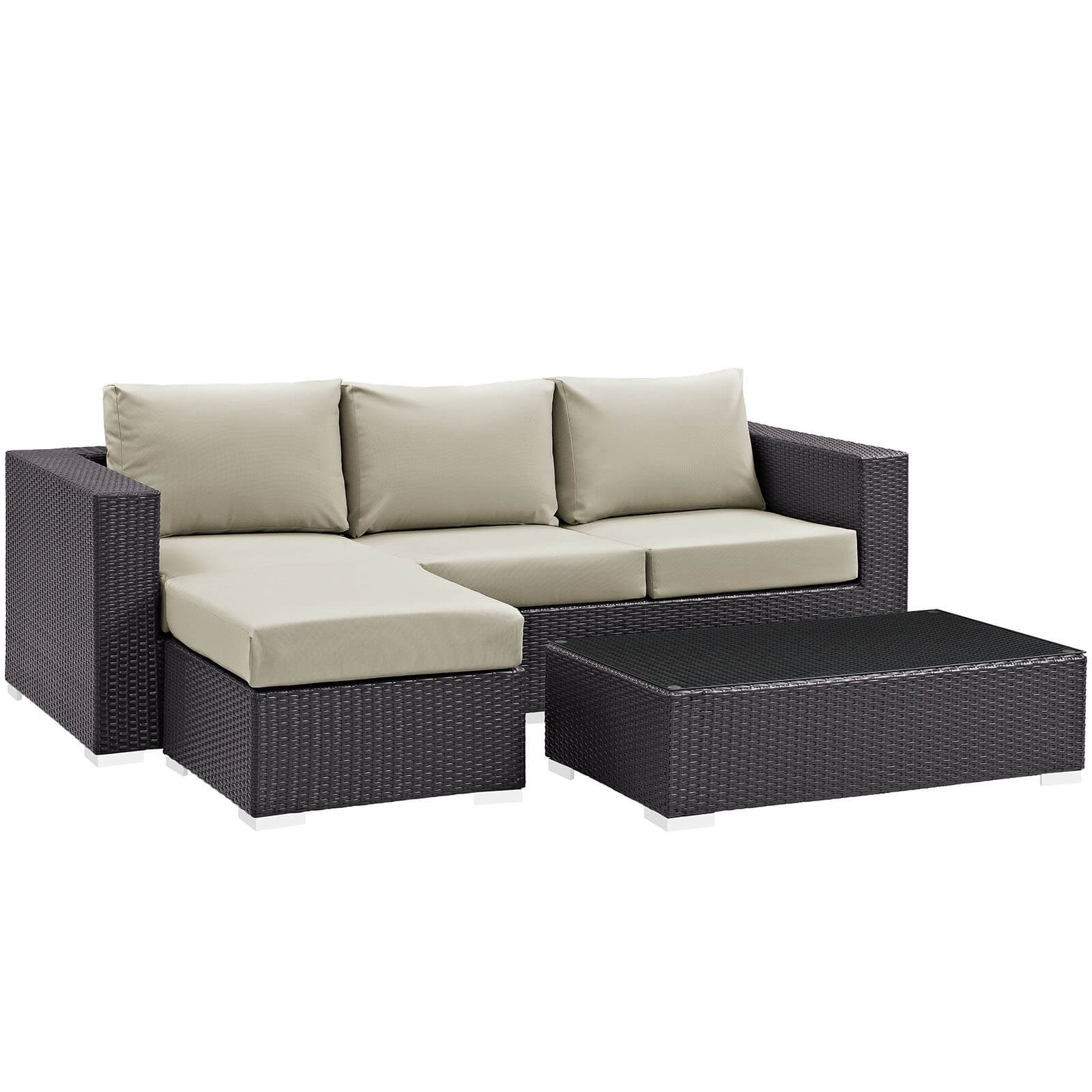 Convene 3-Pc Synthetic Rattan Weave Outdoor Patio Sofa Set, Composition 1