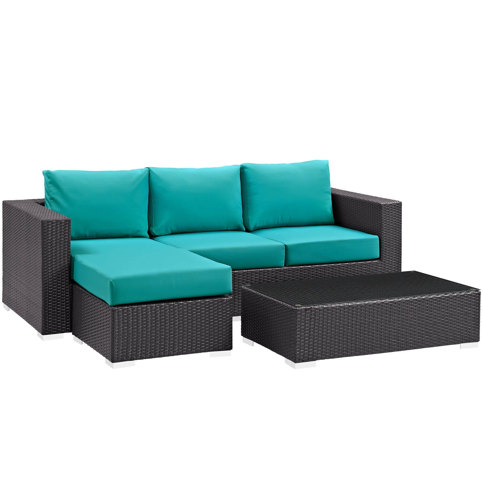Convene 3-Pc Synthetic Rattan Weave Outdoor Patio Sofa Set, Composition 1