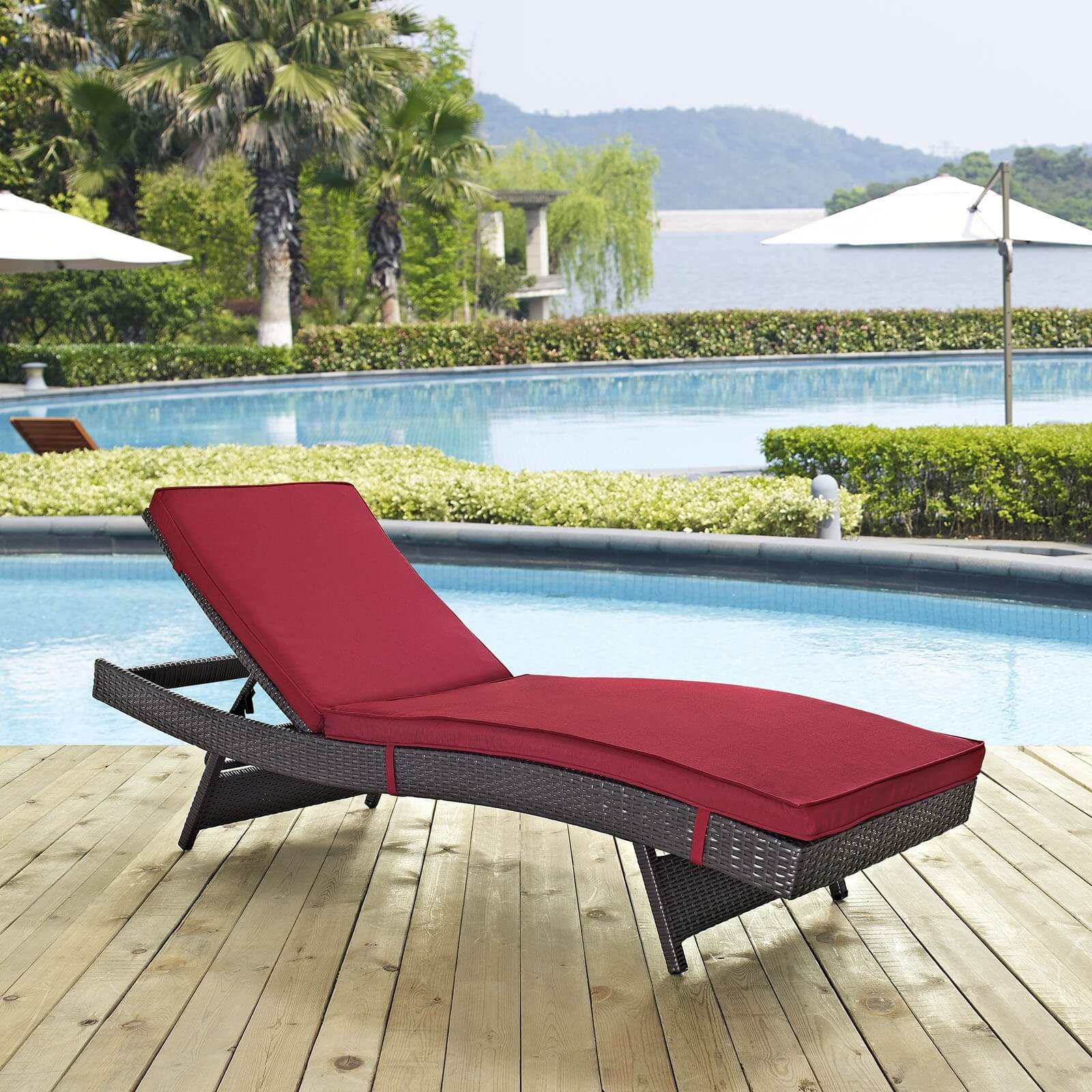Convene Synthetic Rattan Weave Outdoor Patio Chaise