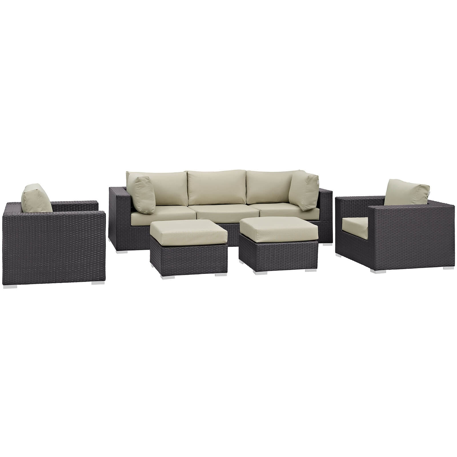 Convene 7-Pc Synthetic Rattan Weave Outdoor Patio Sectional Set, Composition 3