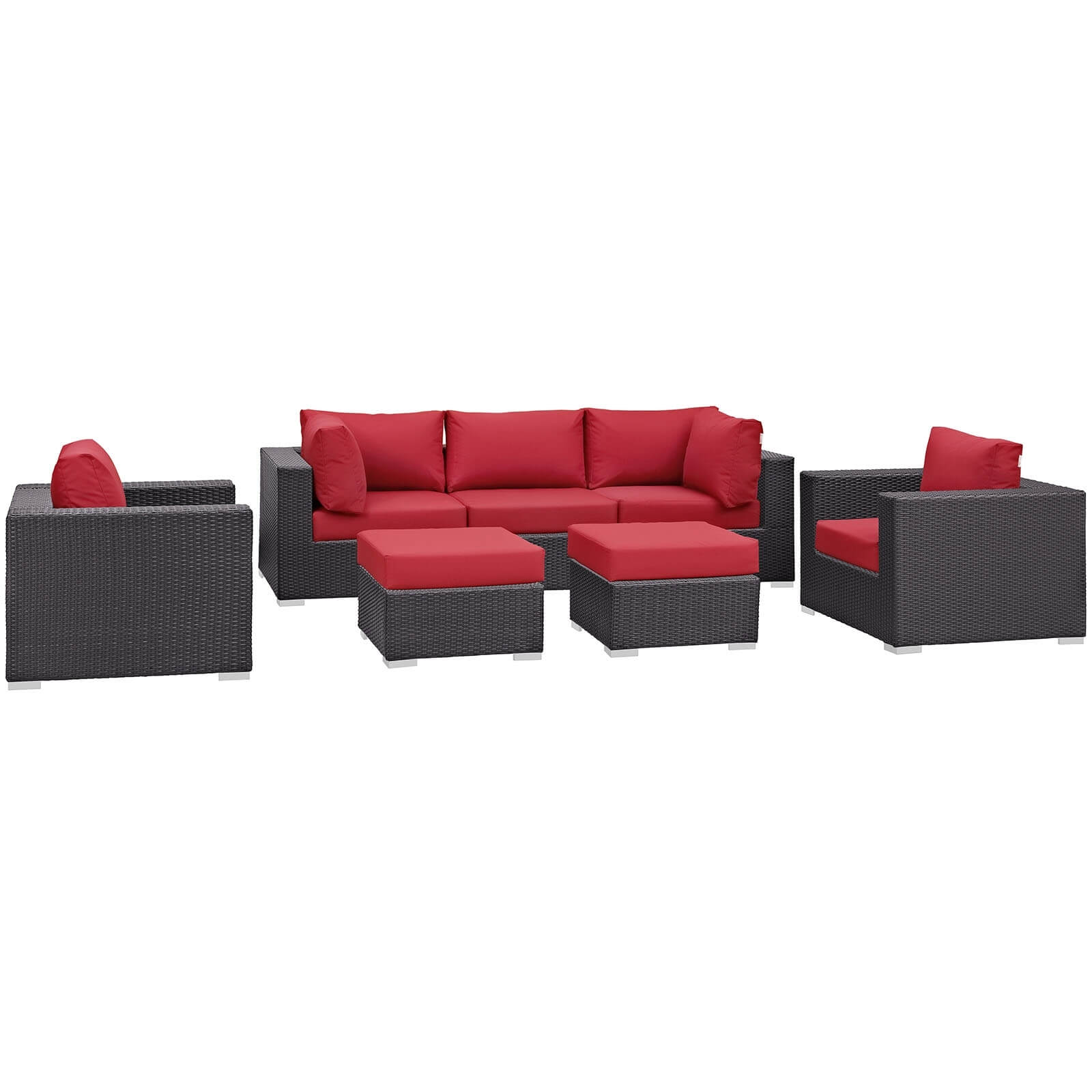 Convene 7-Pc Synthetic Rattan Weave Outdoor Patio Sectional Set, Composition 3
