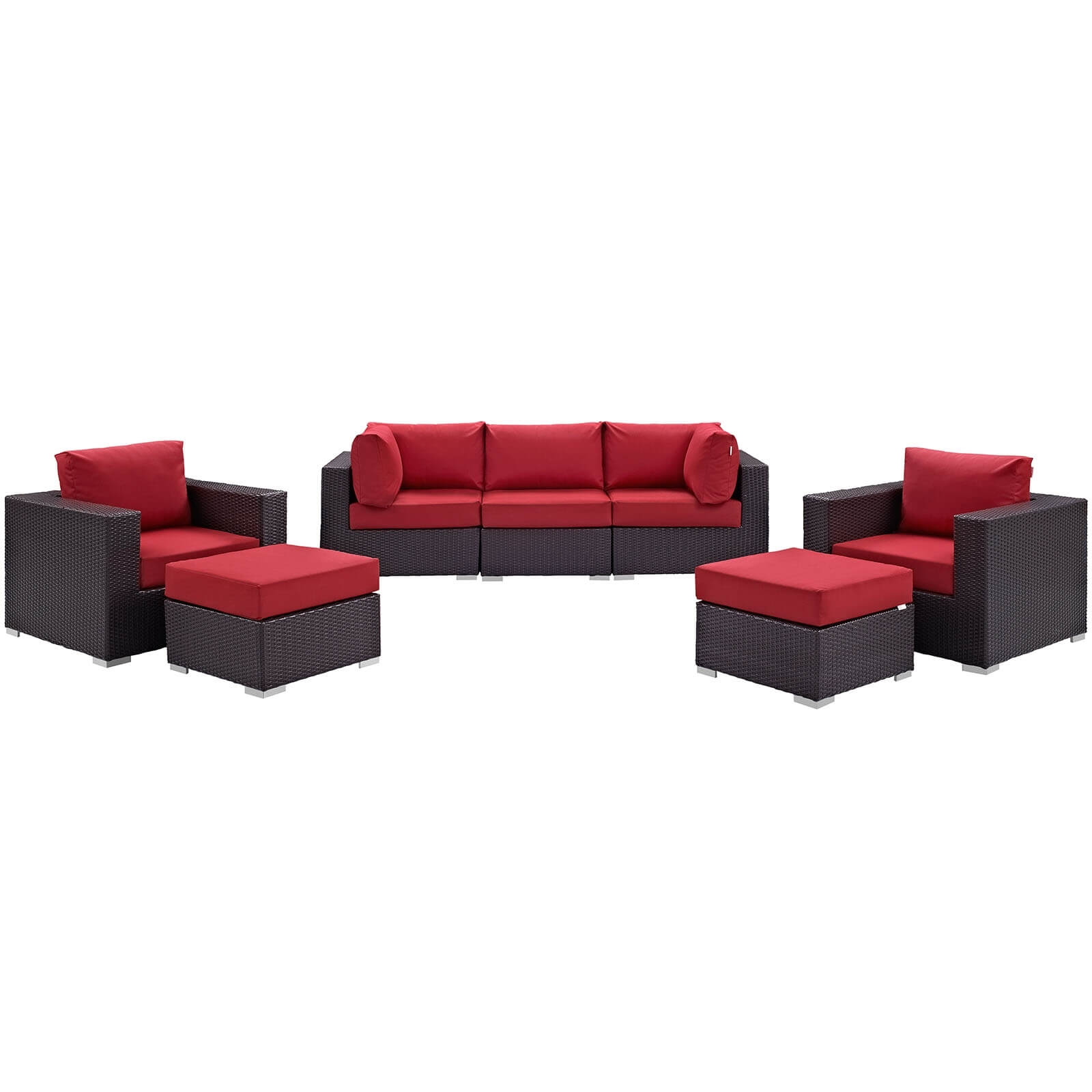 Convene 7-Pc Synthetic Rattan Weave Outdoor Patio Sectional Set, Composition 3