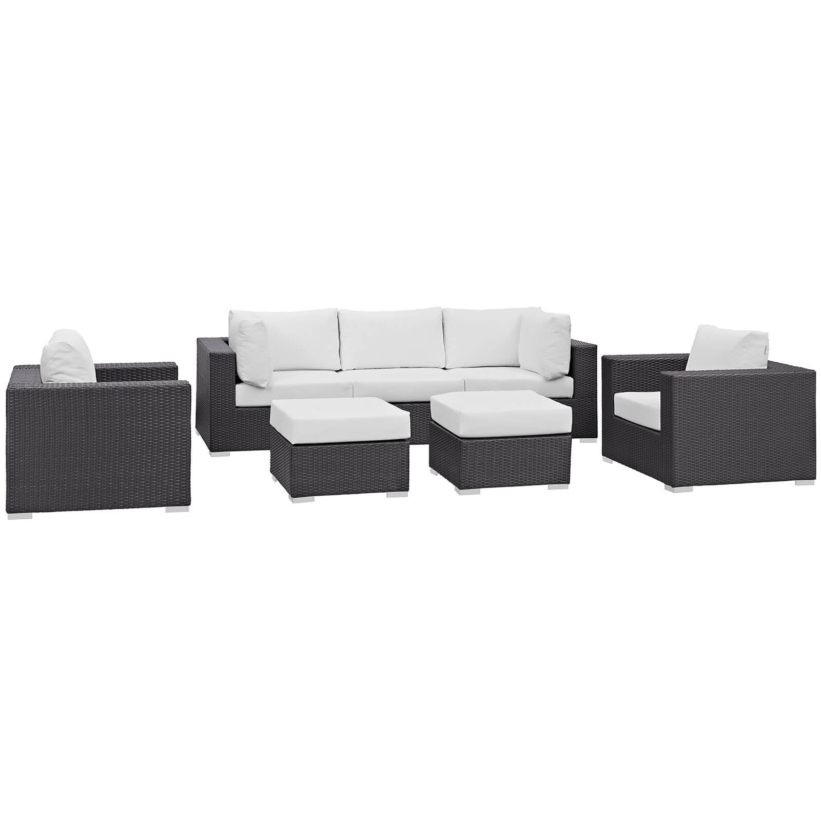 Convene 7-Pc Synthetic Rattan Weave Outdoor Patio Sectional Set, Composition 3