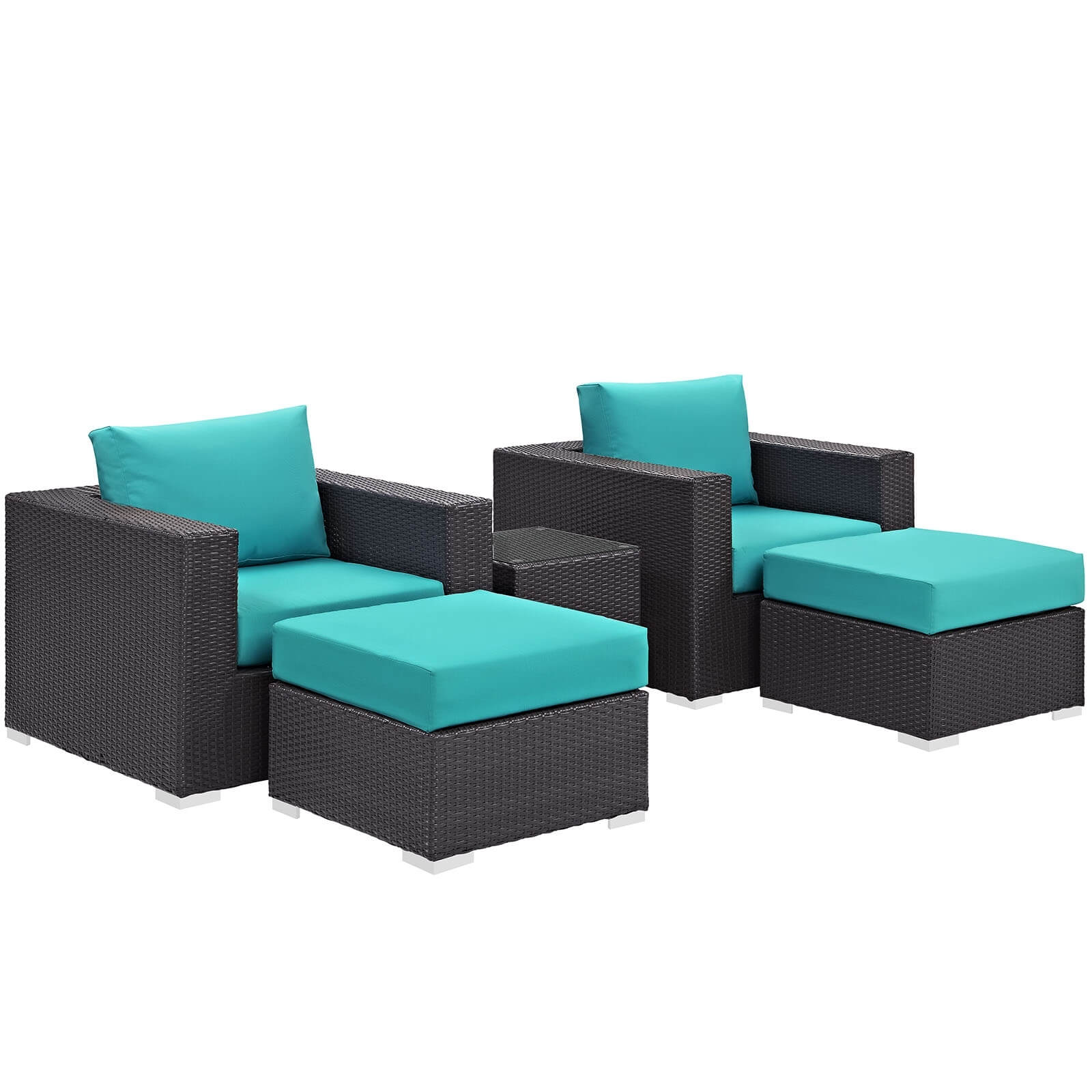 Convene 5-Pc Synthetic Rattan Weave Outdoor Patio Sectional Set, Composition 3