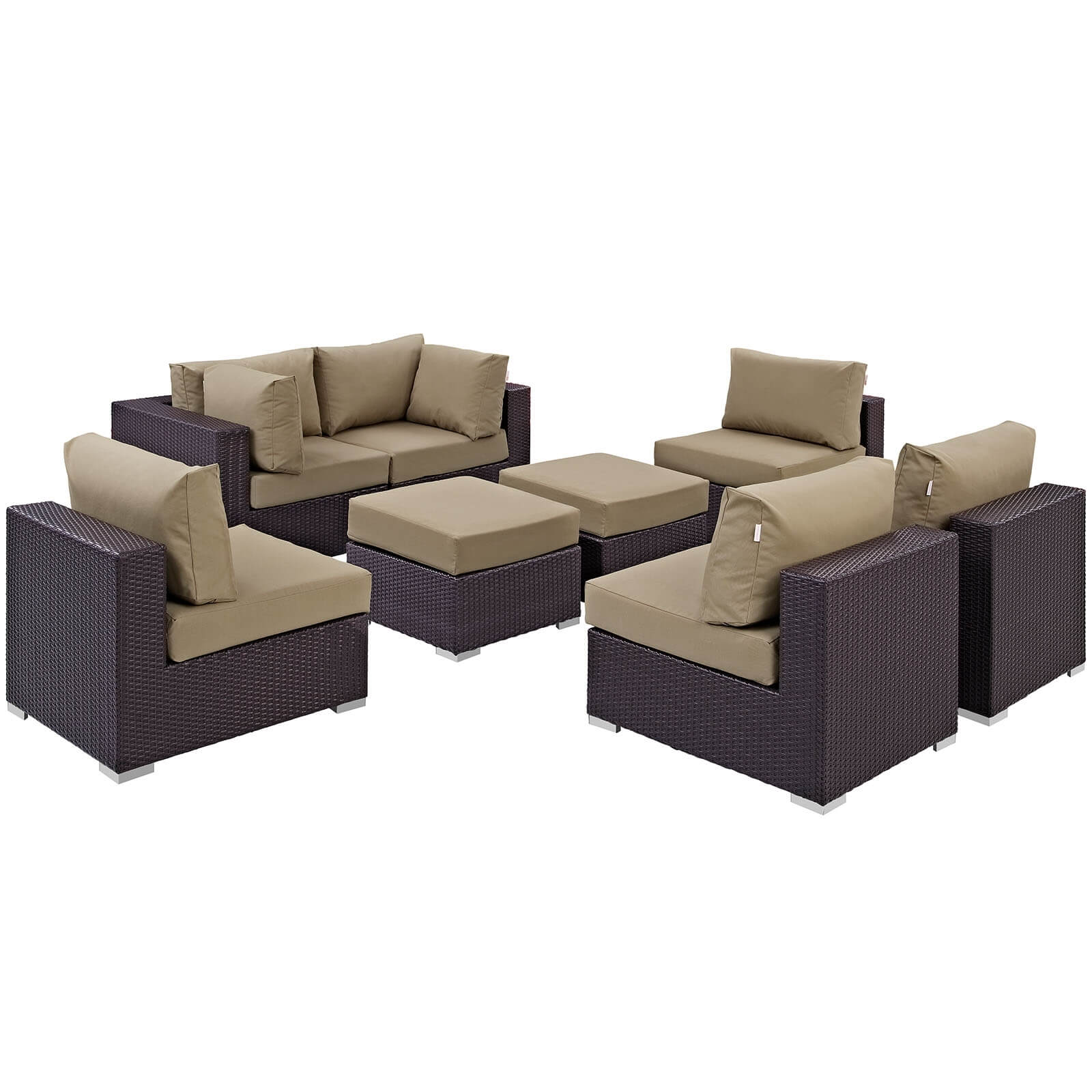 Convene 8-Pc Synthetic Rattan Weave Outdoor Patio Sectional Set, Composition 2