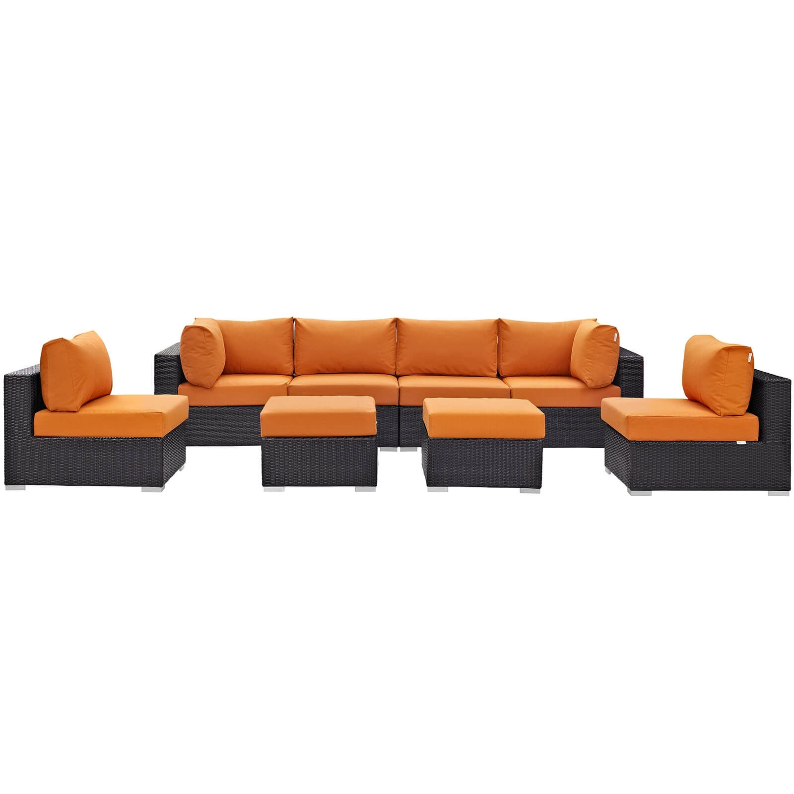 Convene 8-Pc Synthetic Rattan Weave Outdoor Patio Sectional Set, Composition 2
