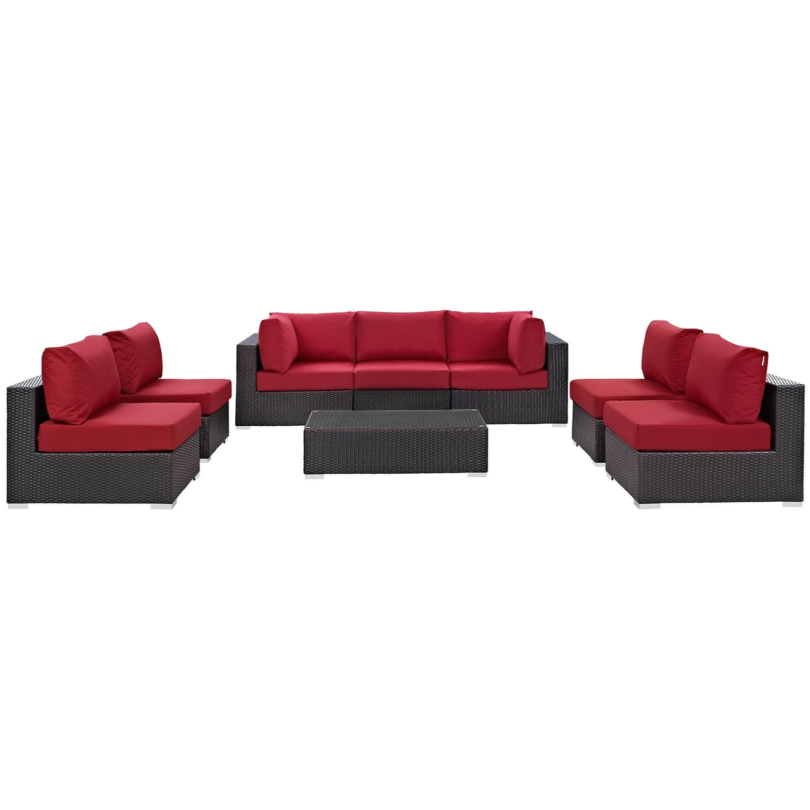 Convene 8-Pc Synthetic Rattan Weave Outdoor Patio Sectional Set, Composition 3
