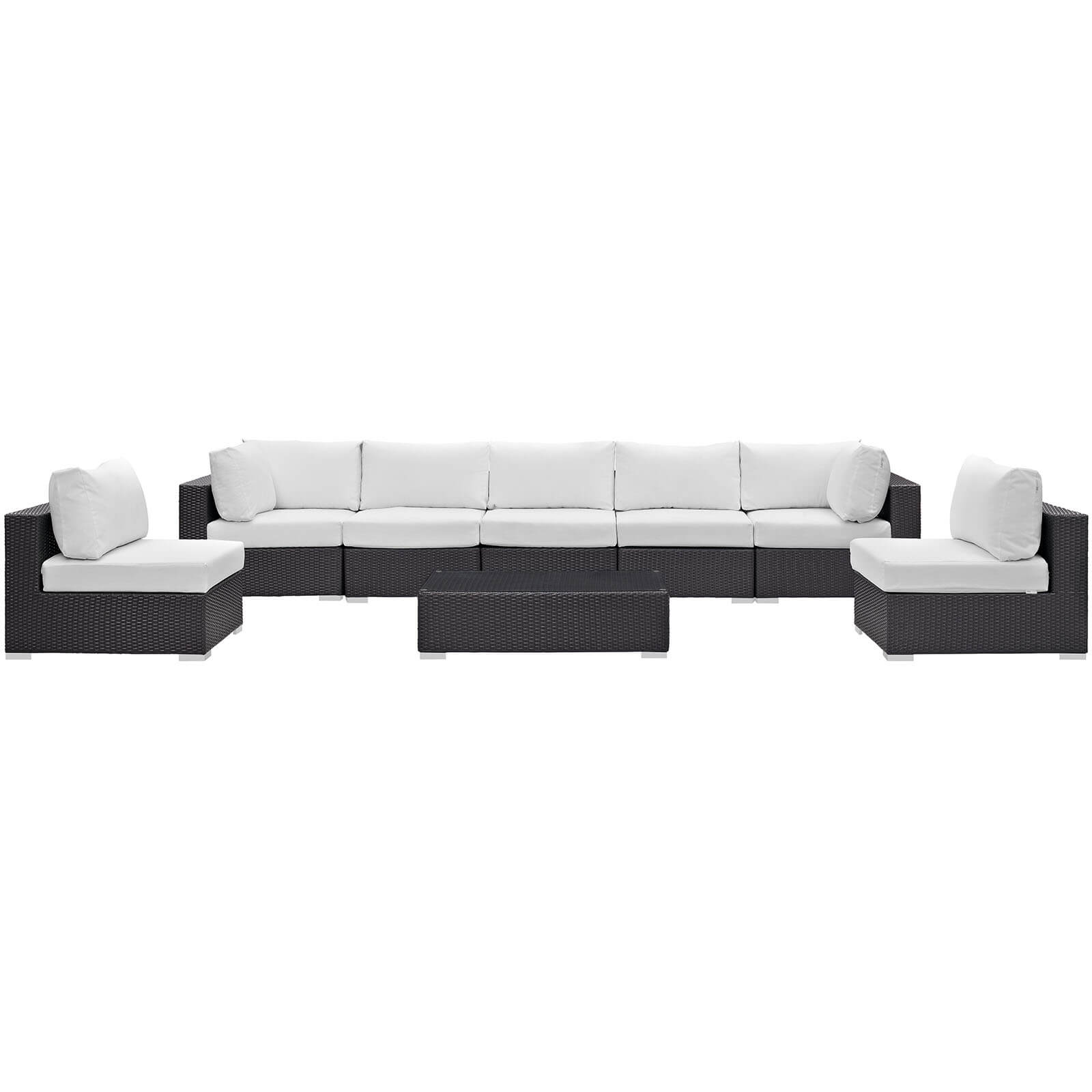 Convene 8-Pc Synthetic Rattan Weave Outdoor Patio Sectional Set, Composition 3