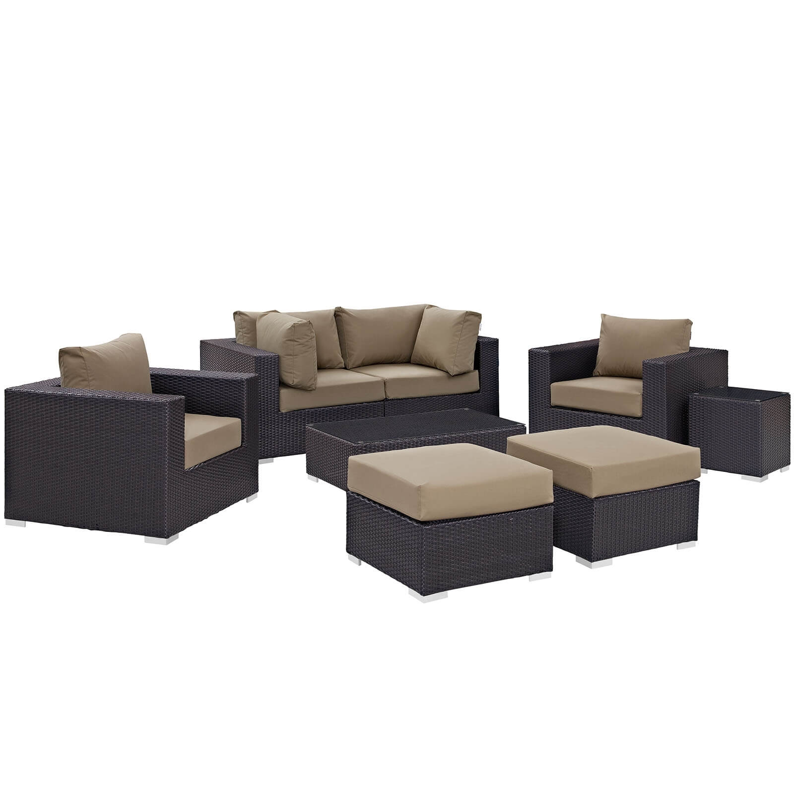 Convene 8-Pc Synthetic Rattan Weave Outdoor Patio Sectional Set, Composition 4