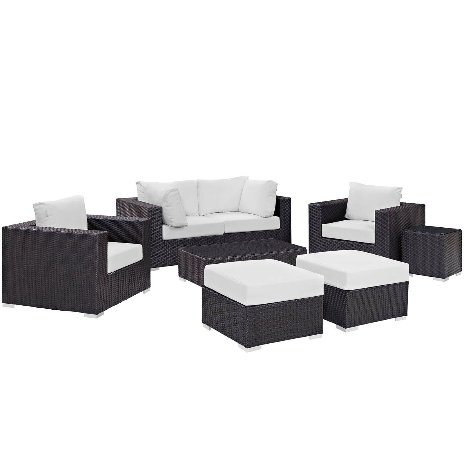 Convene 8-Pc Synthetic Rattan Weave Outdoor Patio Sectional Set, Composition 4