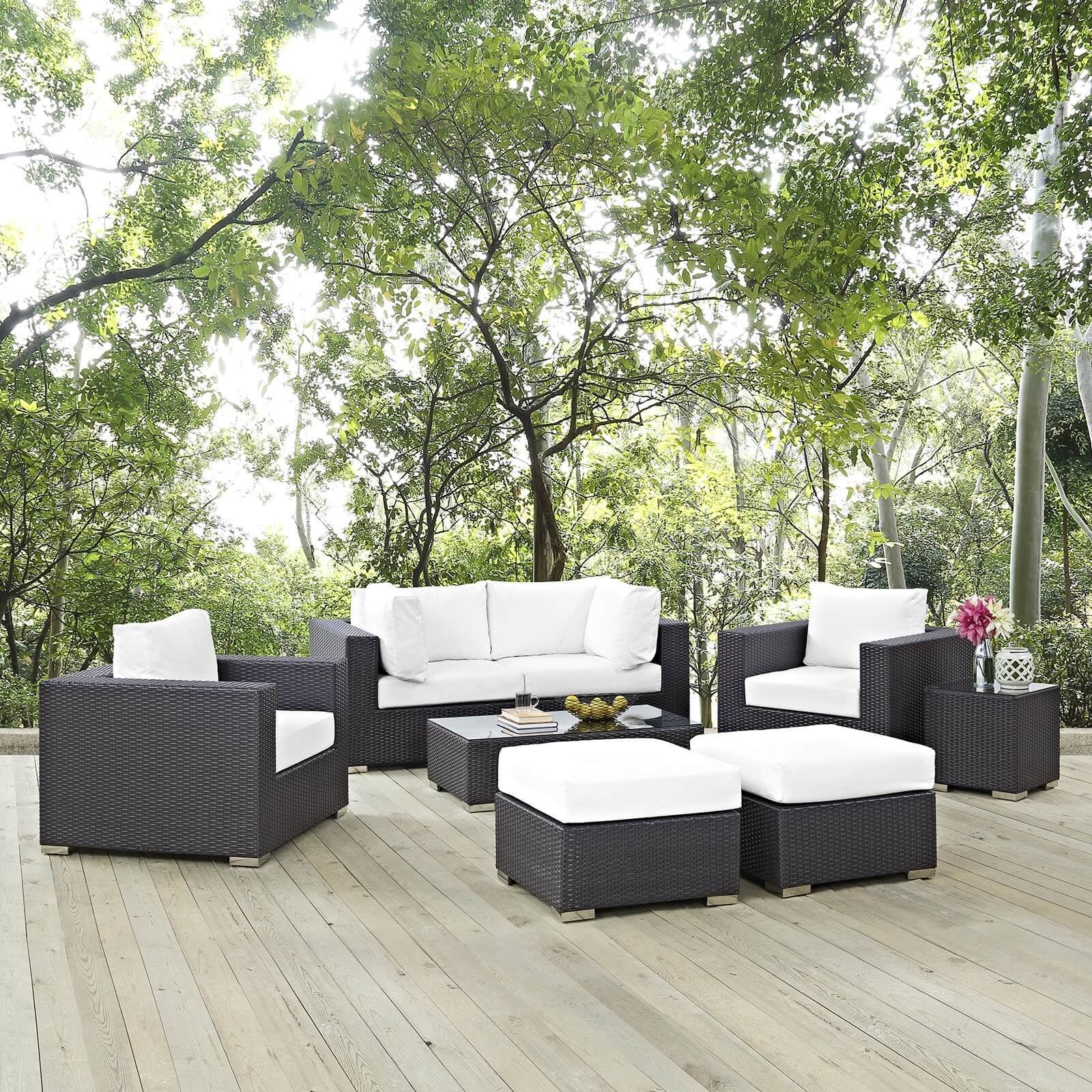 Convene 8-Pc Synthetic Rattan Weave Outdoor Patio Sectional Set, Composition 4