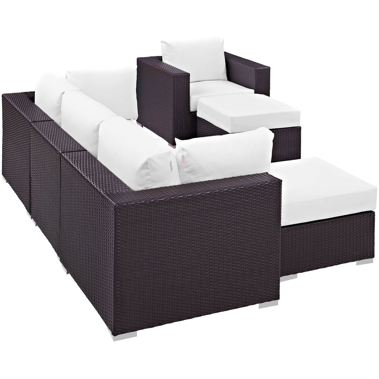 Convene 6-Pc Synthetic Rattan Weave Outdoor Patio Sectional Set