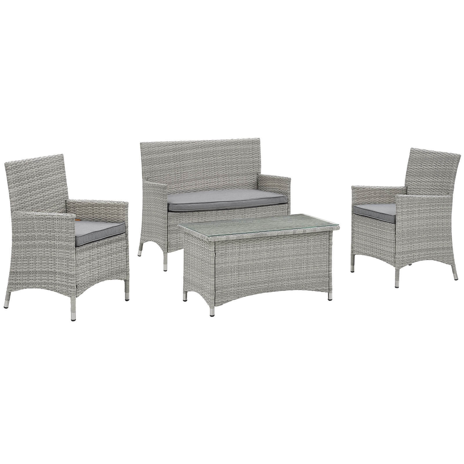 Bridge 4-Pc Synthetic Rattan Weave Outdoor Patio Conversation Set
