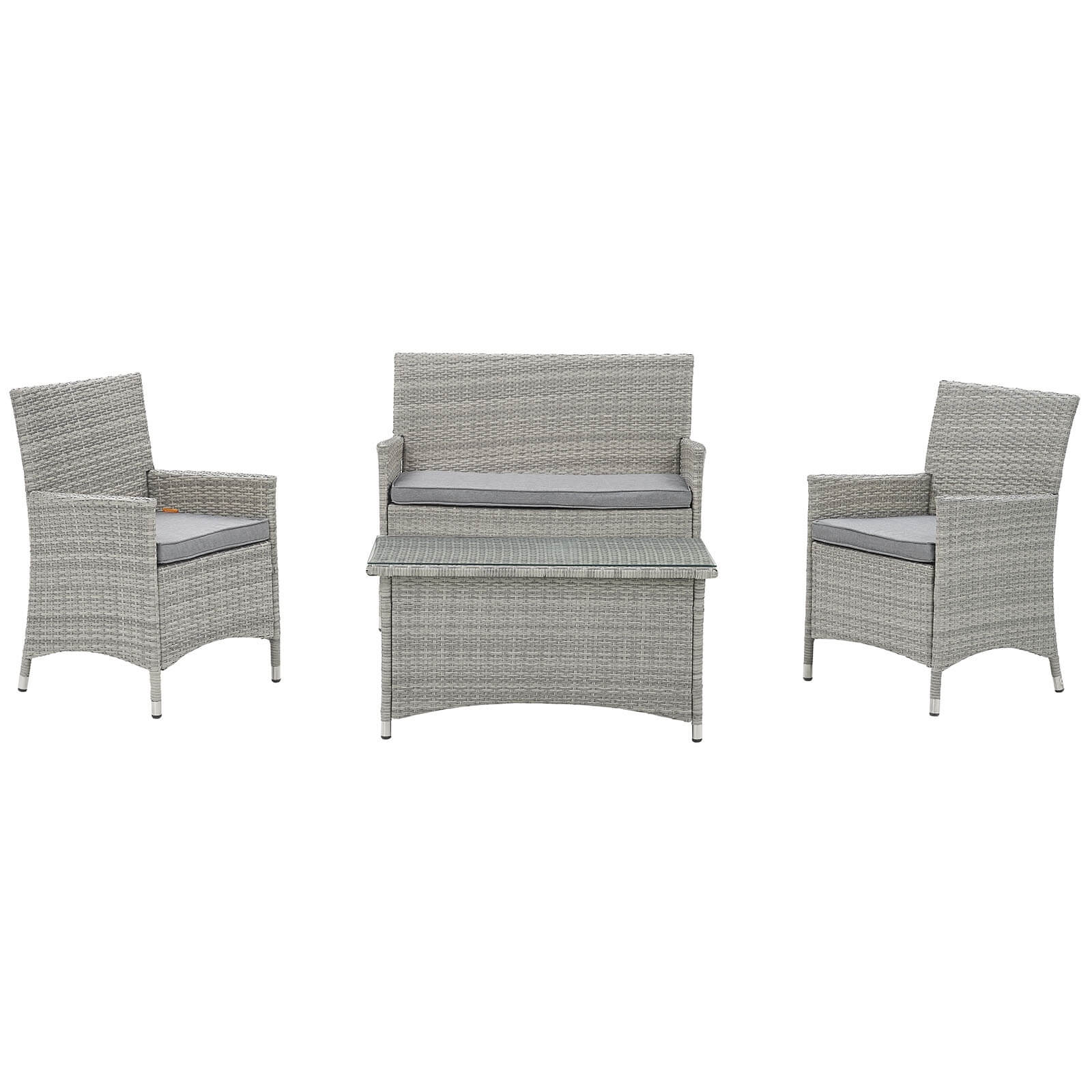 Bridge 4-Pc Synthetic Rattan Weave Outdoor Patio Conversation Set
