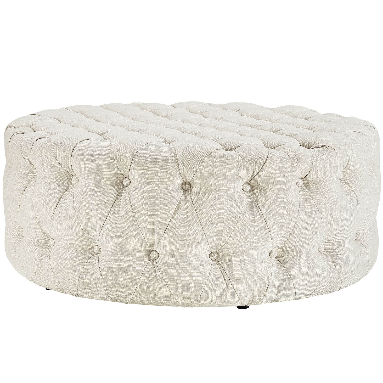 Amour Tufted Fabric Ottoman