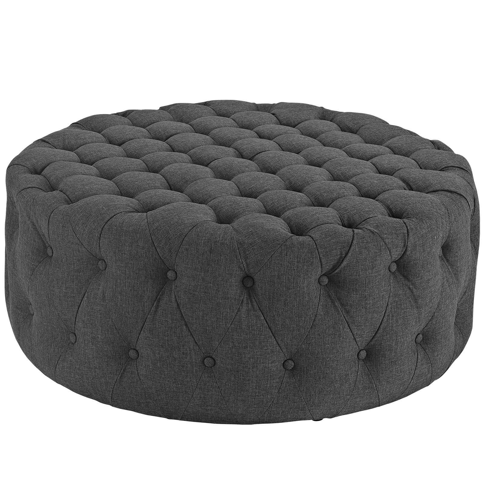 Amour Tufted Fabric Ottoman