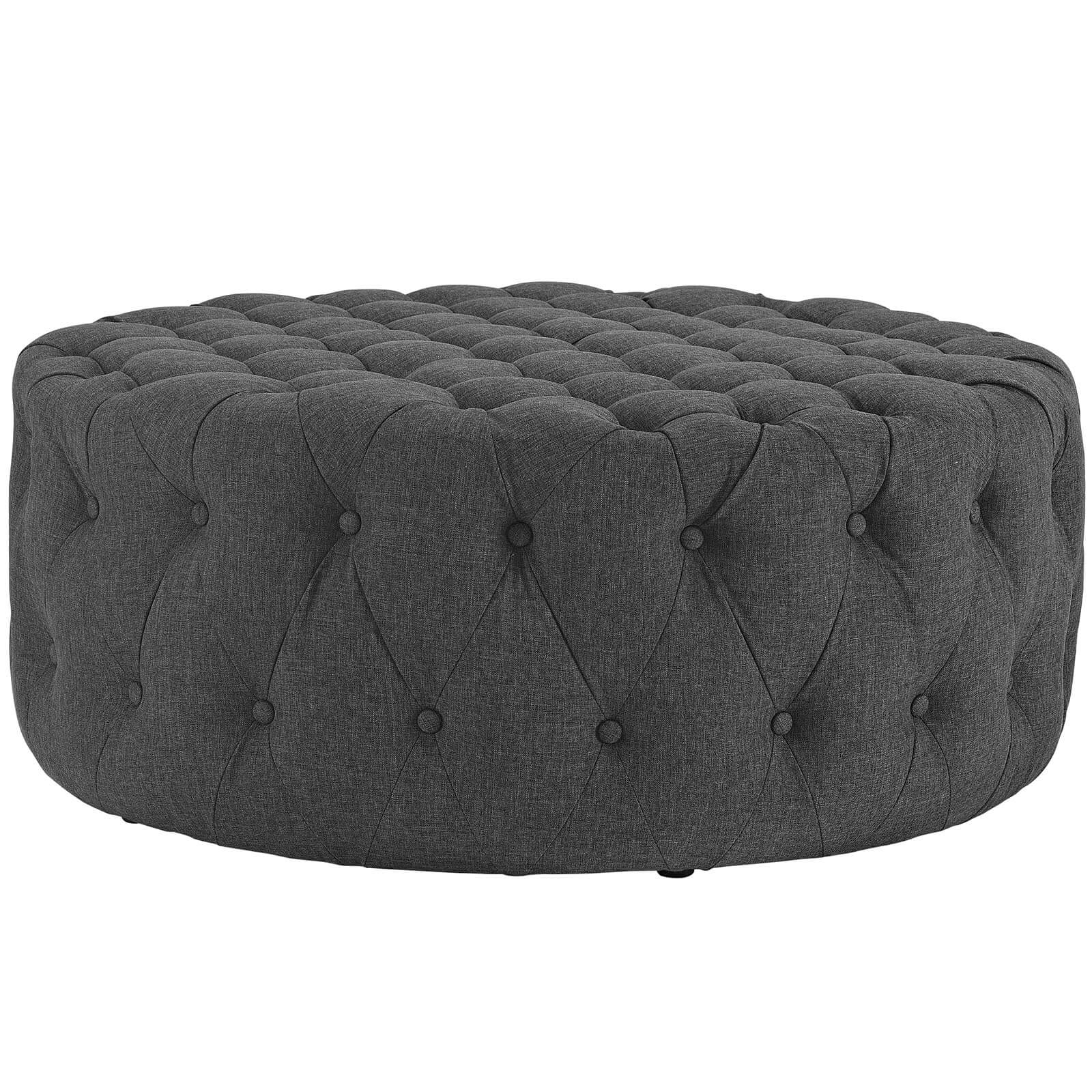 Amour Tufted Fabric Ottoman