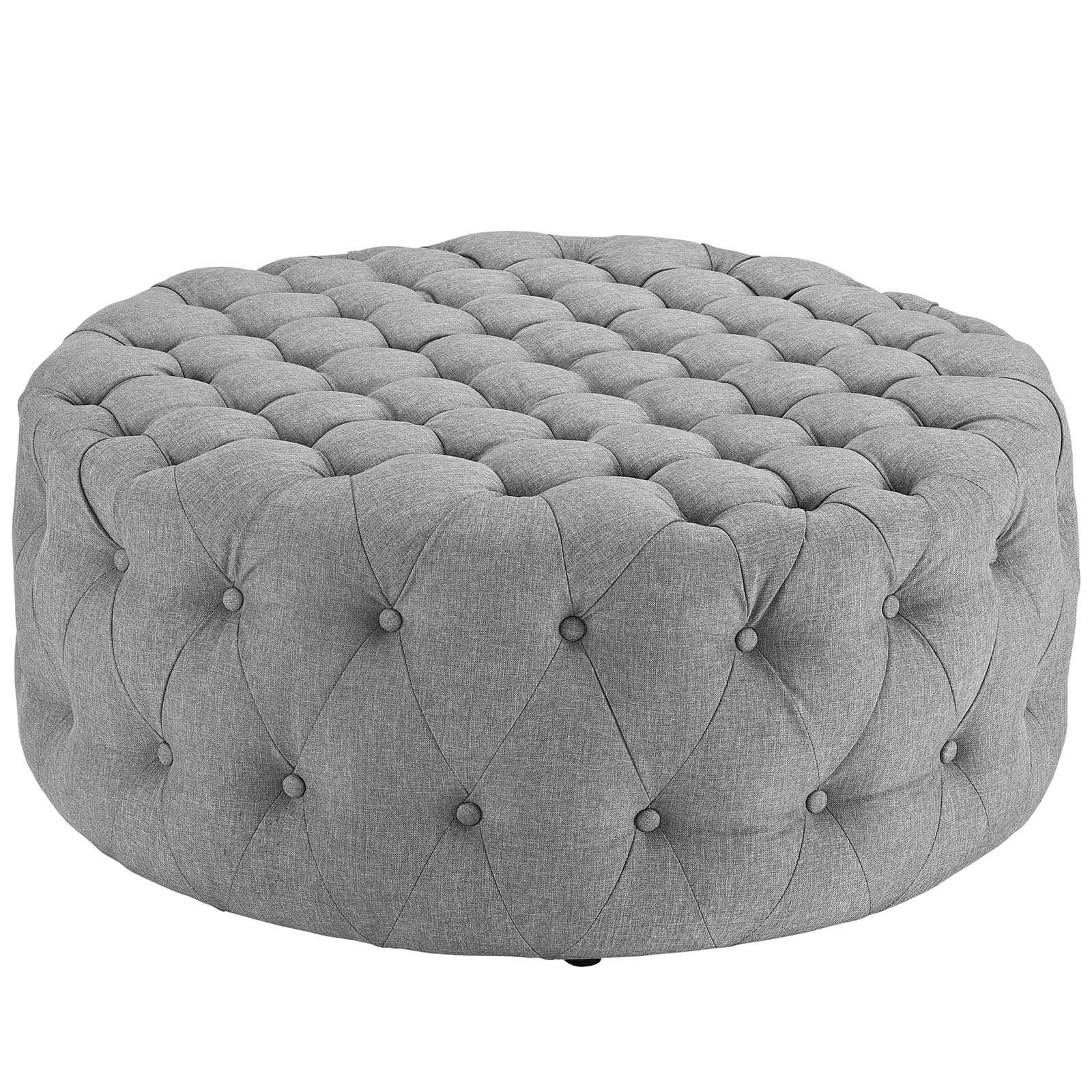 Amour Tufted Fabric Ottoman