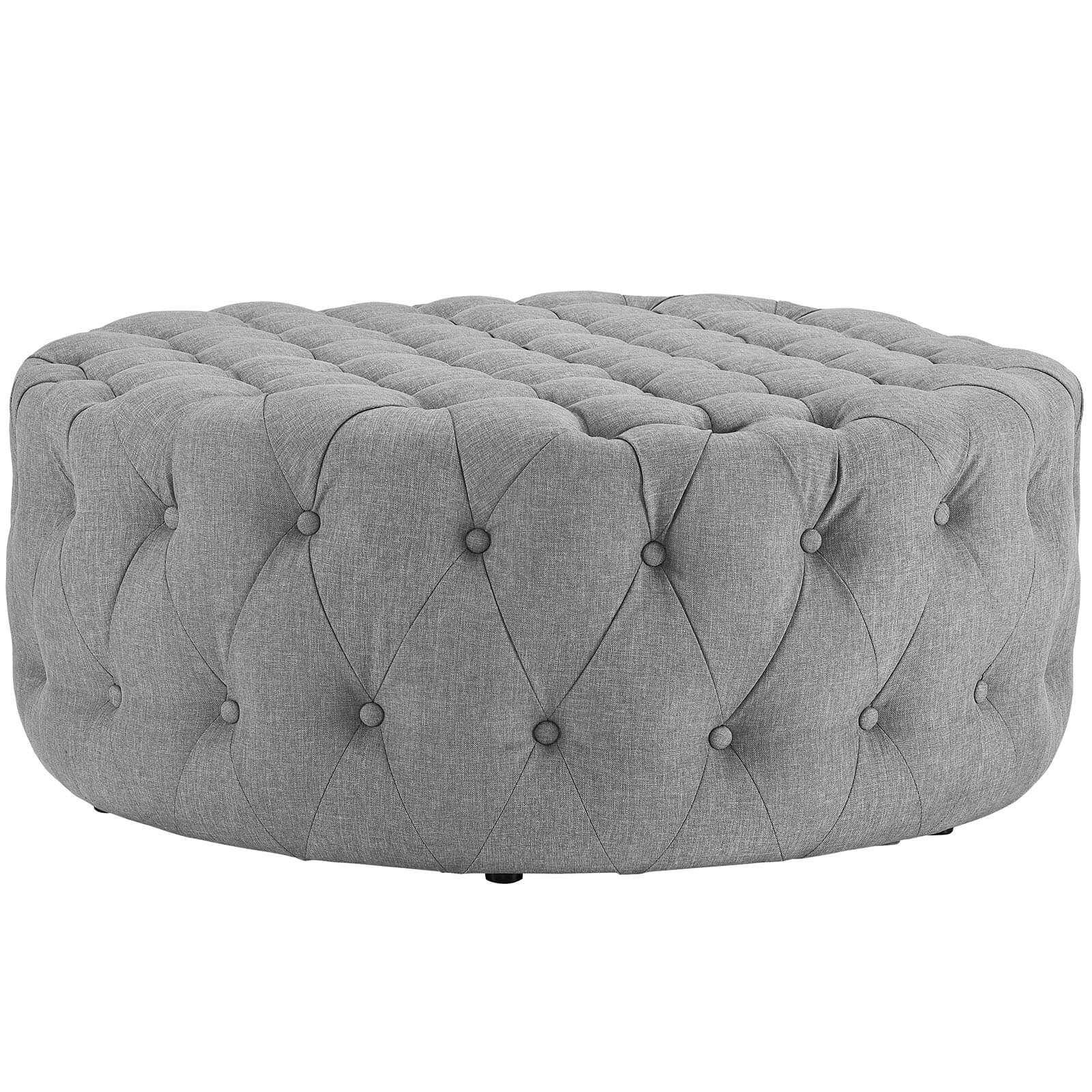 Amour Tufted Fabric Ottoman
