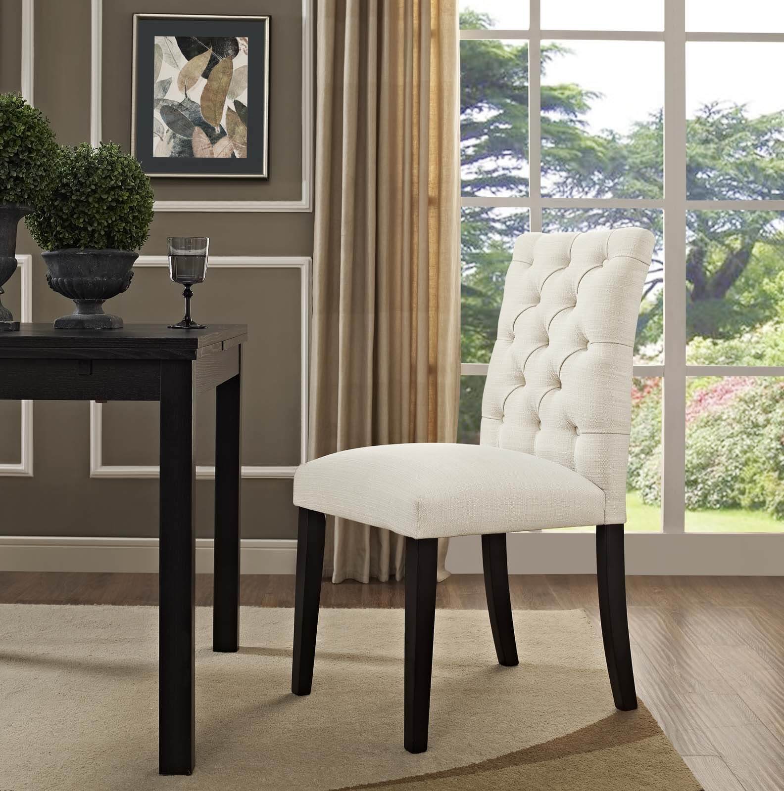 Duchess Tufted Fabric Dining Chair