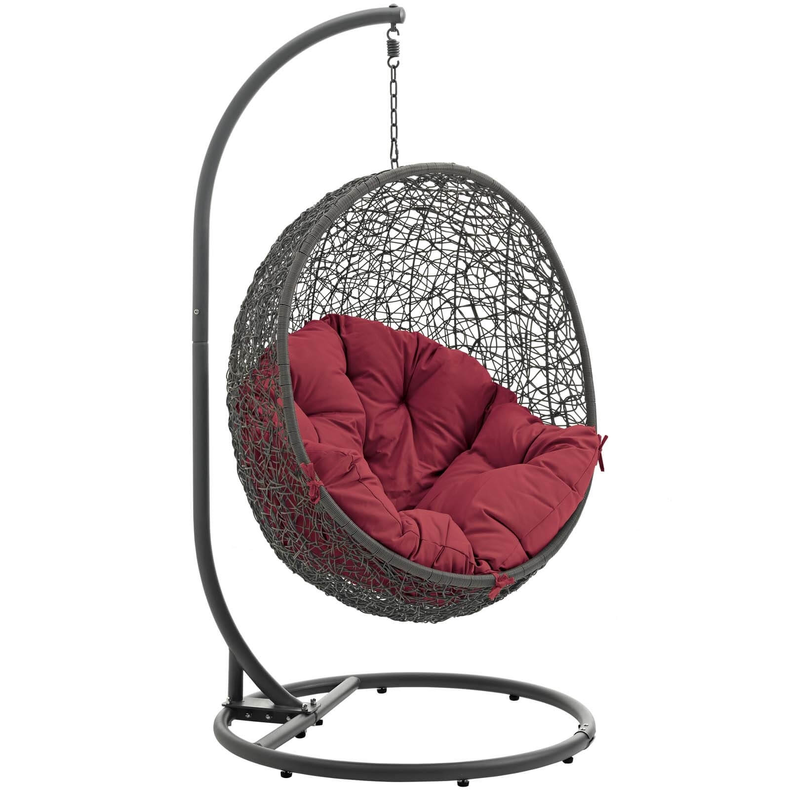 Hide Outdoor Patio Synthetic Rattan Weave Swing Chair With Stand