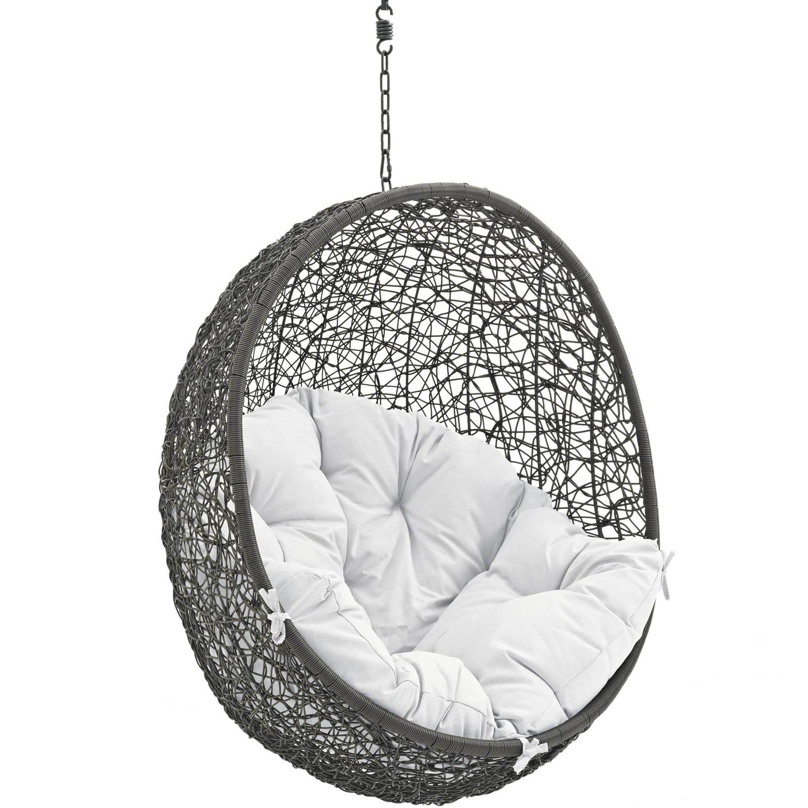 Hide Outdoor Patio Synthetic Rattan Weave Swing Chair With Stand