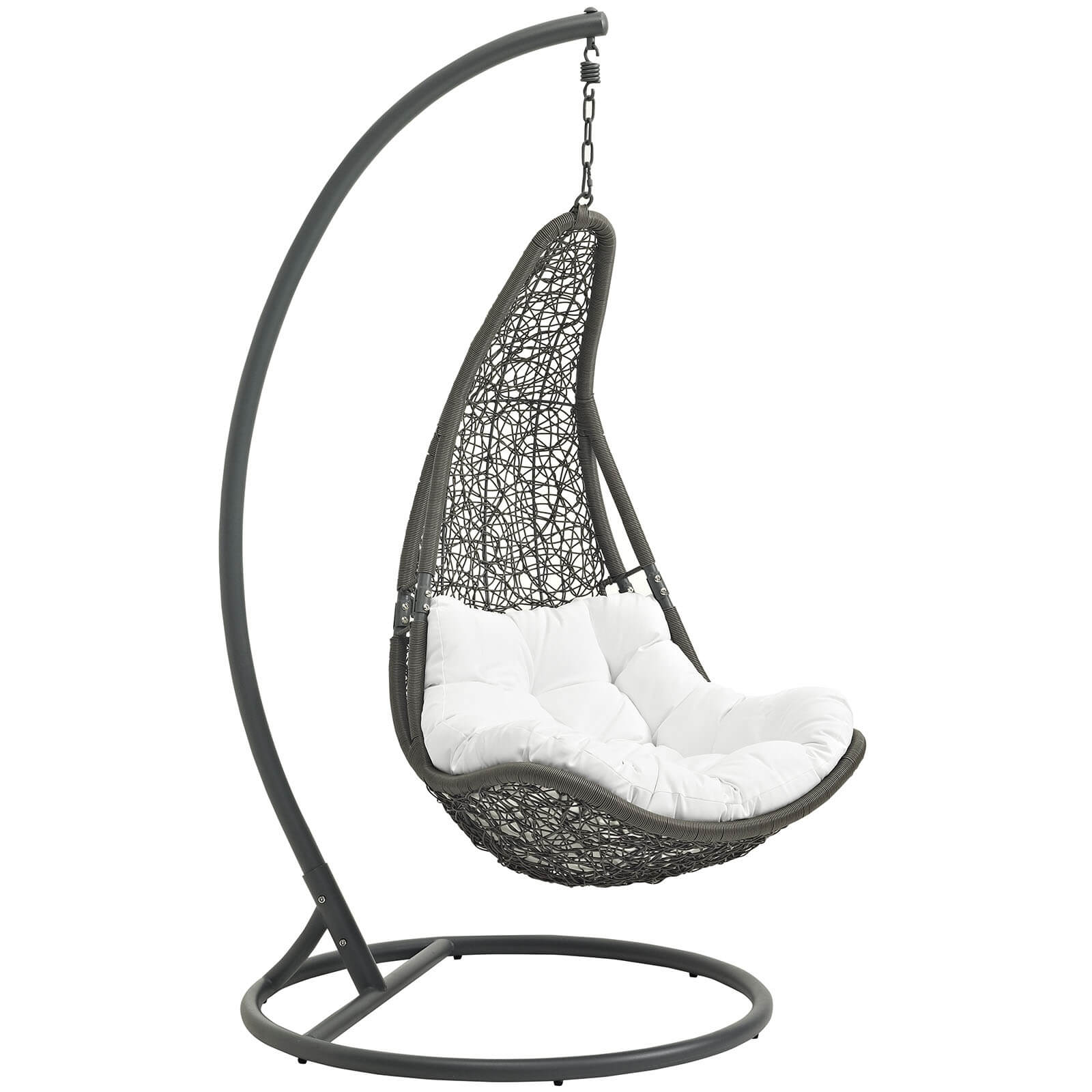 Abate Outdoor Patio Synthetic Rattan Weave Swing Chair With Stand