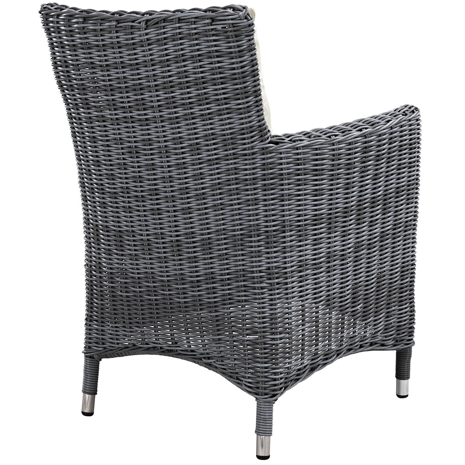 Summon 4-Pc Outdoor Patio Sunbrella/Synthetic Rattan Weave Dining Set