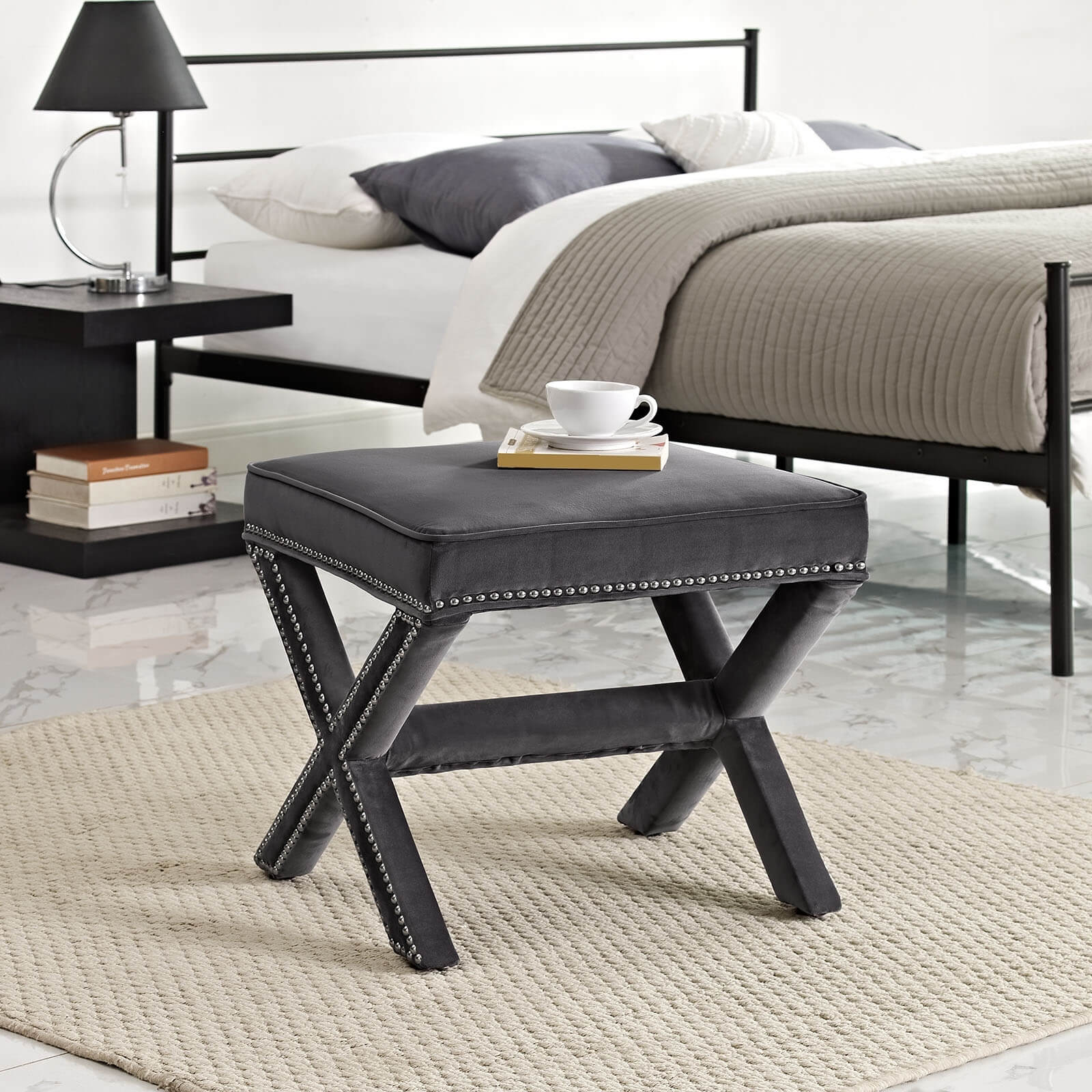 Rivet Velvet Bench