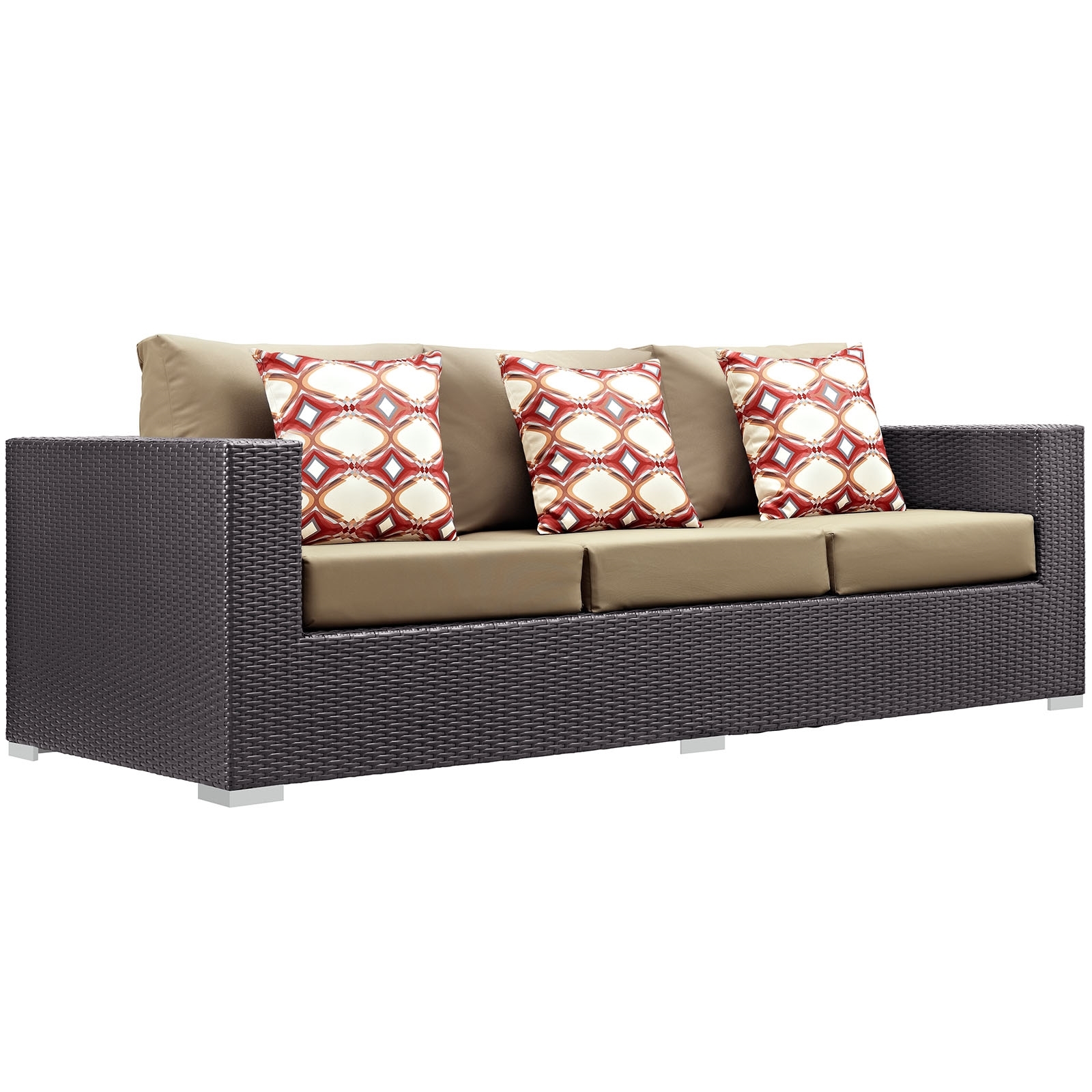 Convene 3-Pc Outdoor Patio Synthetic Rattan Weave Sectional Set