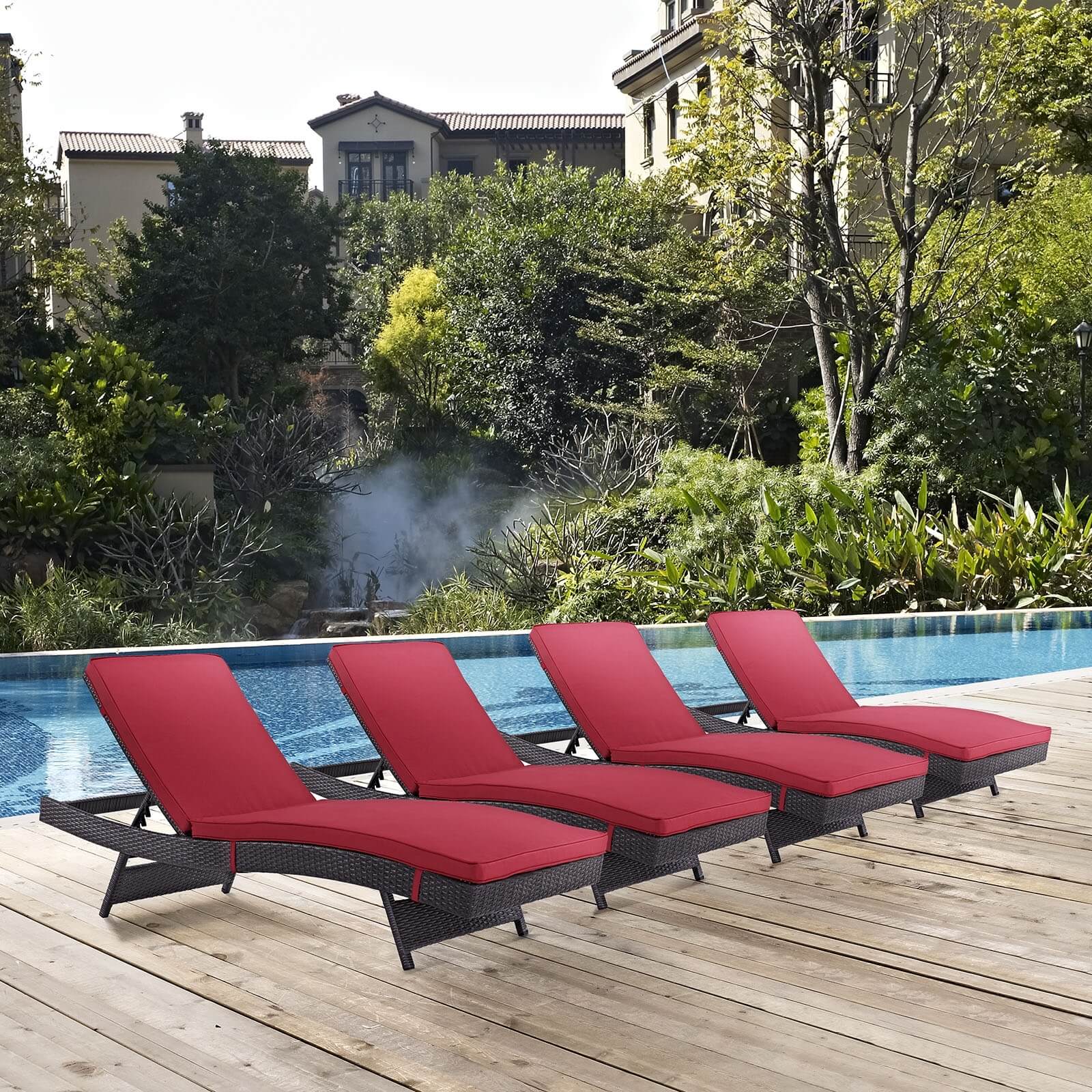 Convene Outdoor Patio Synthetic Rattan Weave Chaise