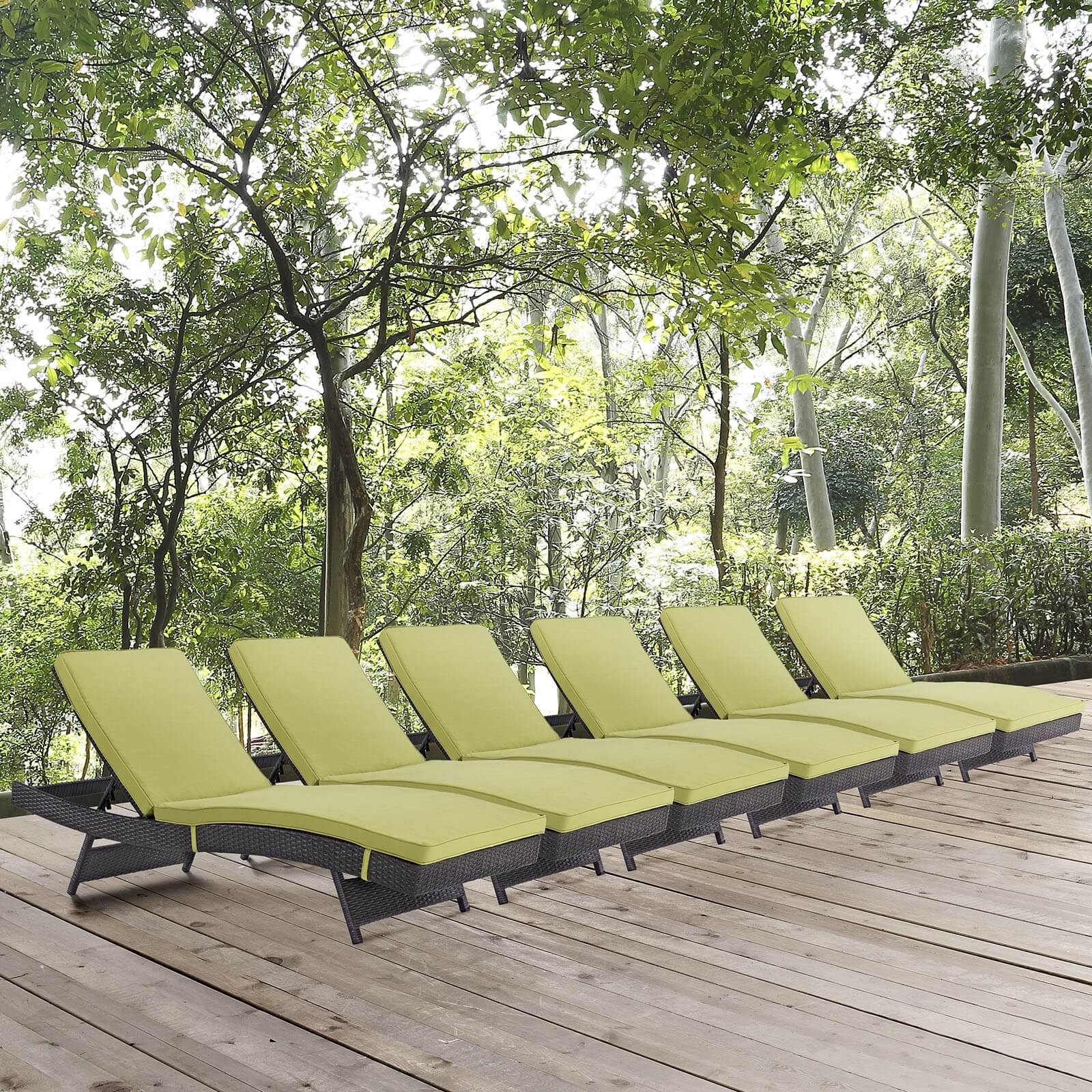 Convene Outdoor Patio Synthetic Rattan Weave Chaise