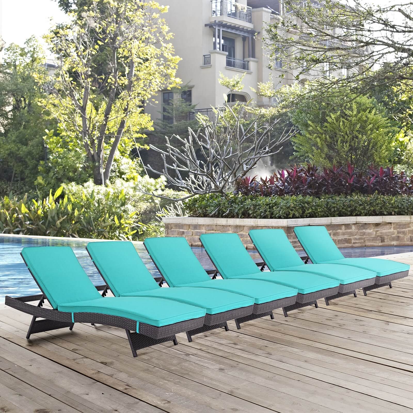Convene Outdoor Patio Synthetic Rattan Weave Chaise
