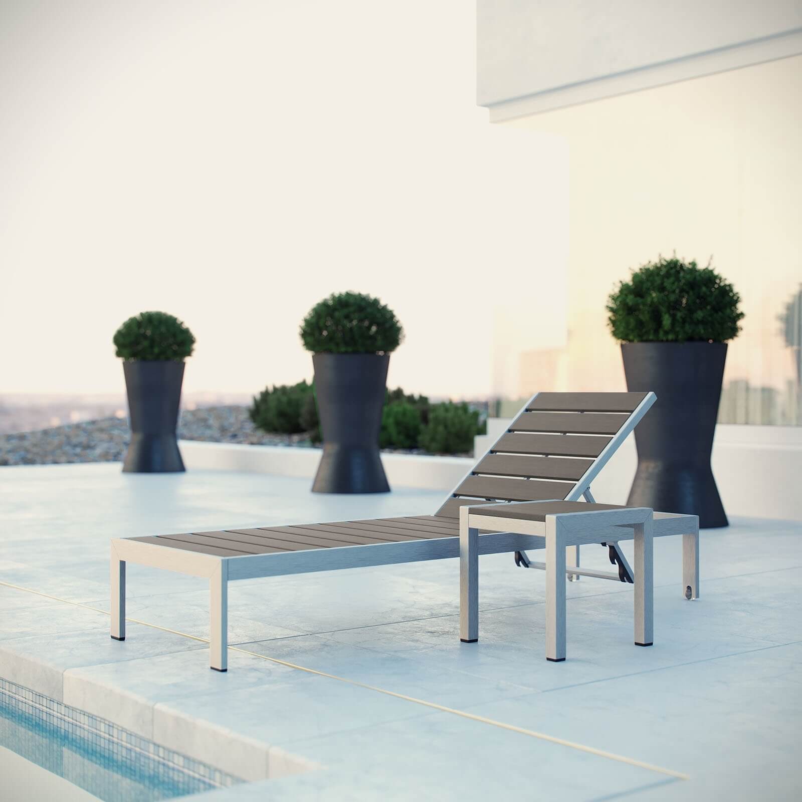 Shore 2-Pc Outdoor Patio Aluminum Set, Composition 1