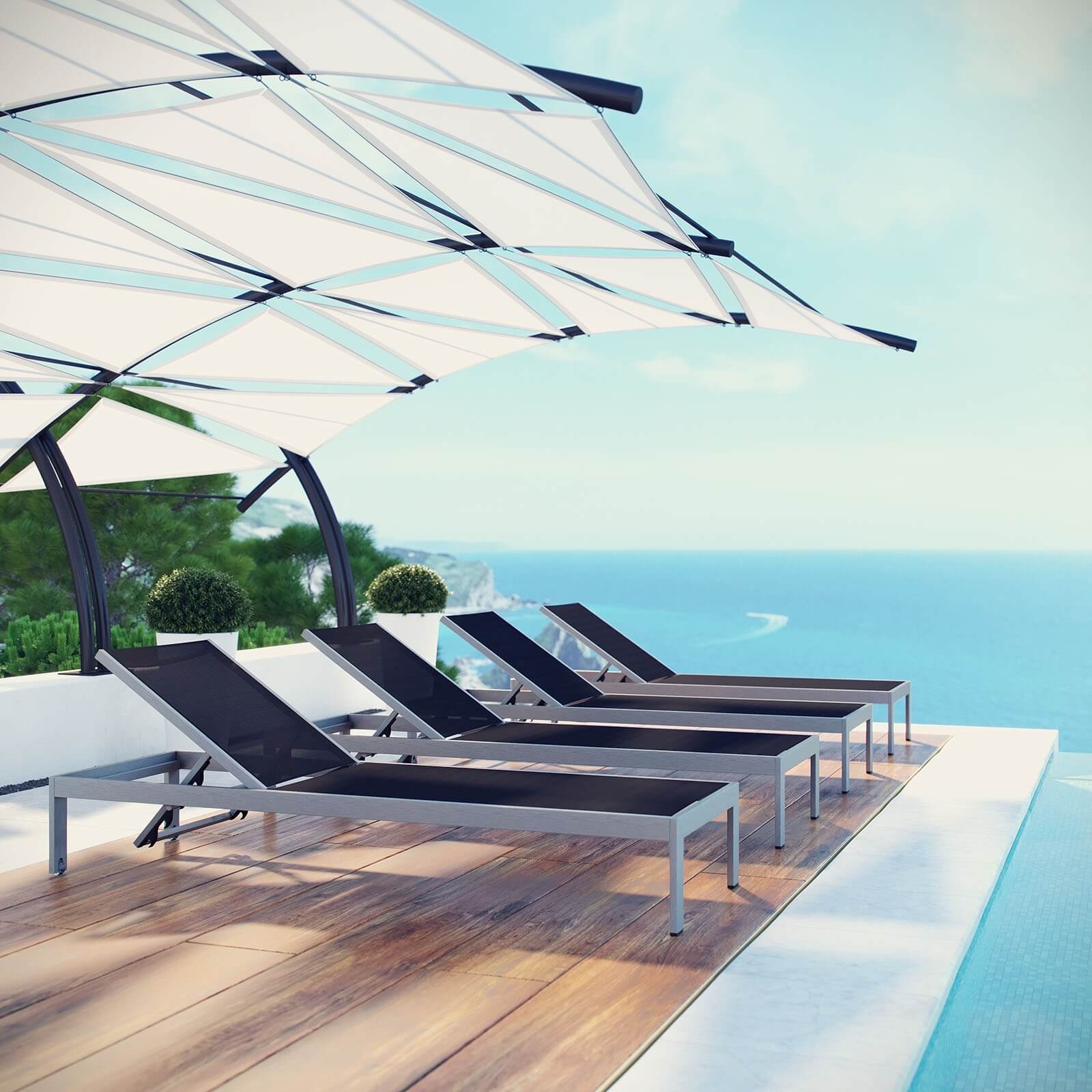 Shore Outdoor Patio Aluminum Chaise