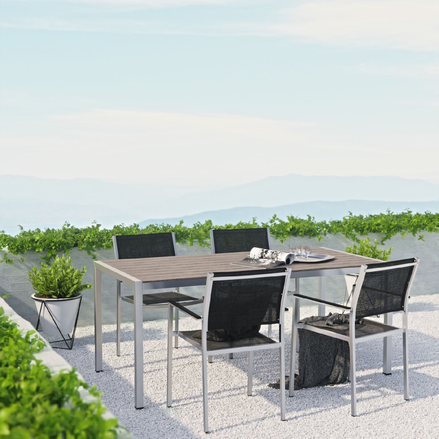 Shore 5-Pc Outdoor Patio Dining Set