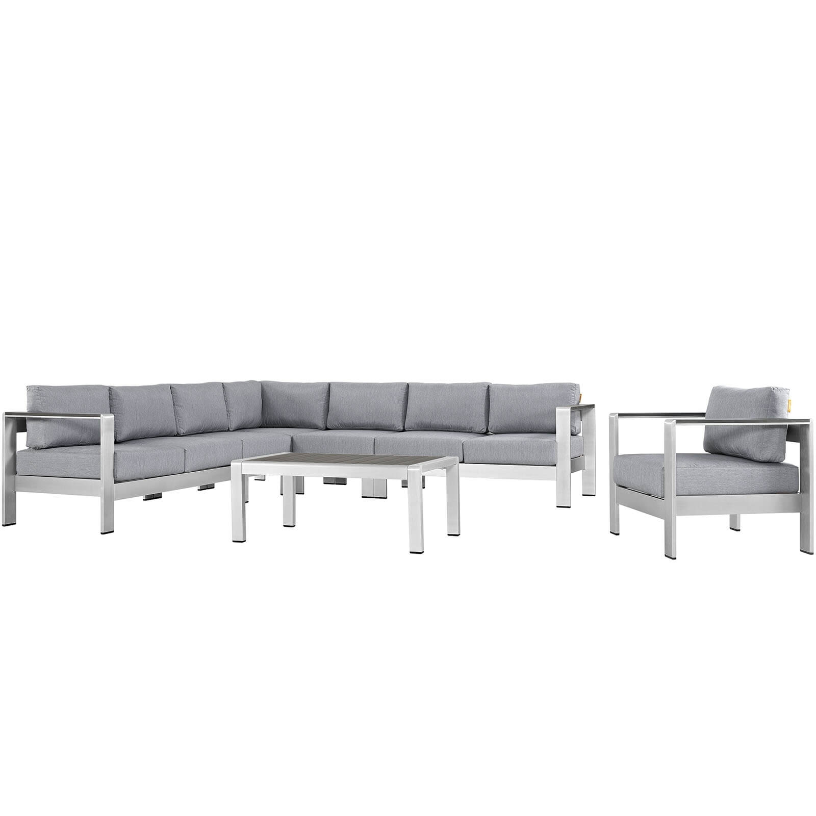 Shore 4-Pc Outdoor Patio Aluminum Sectional Sofa Set, Composition 2