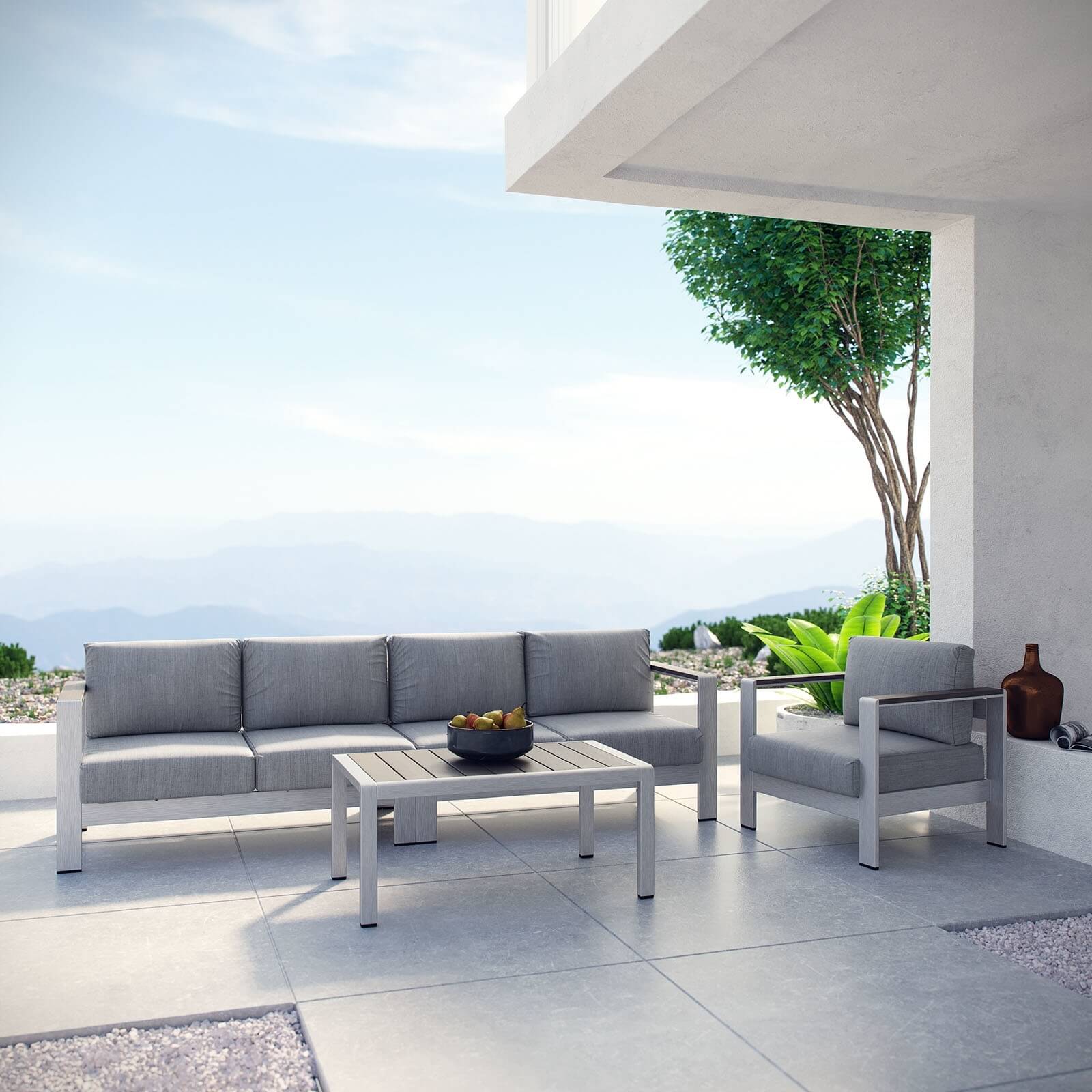 Shore 4-Pc Outdoor Patio Aluminum Sectional Sofa Set, Composition 3