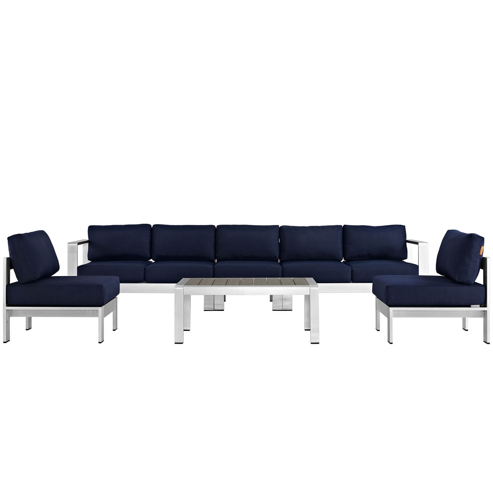 Shore 6-Pc Outdoor Patio Aluminum Sectional Sofa Set, Composition 4
