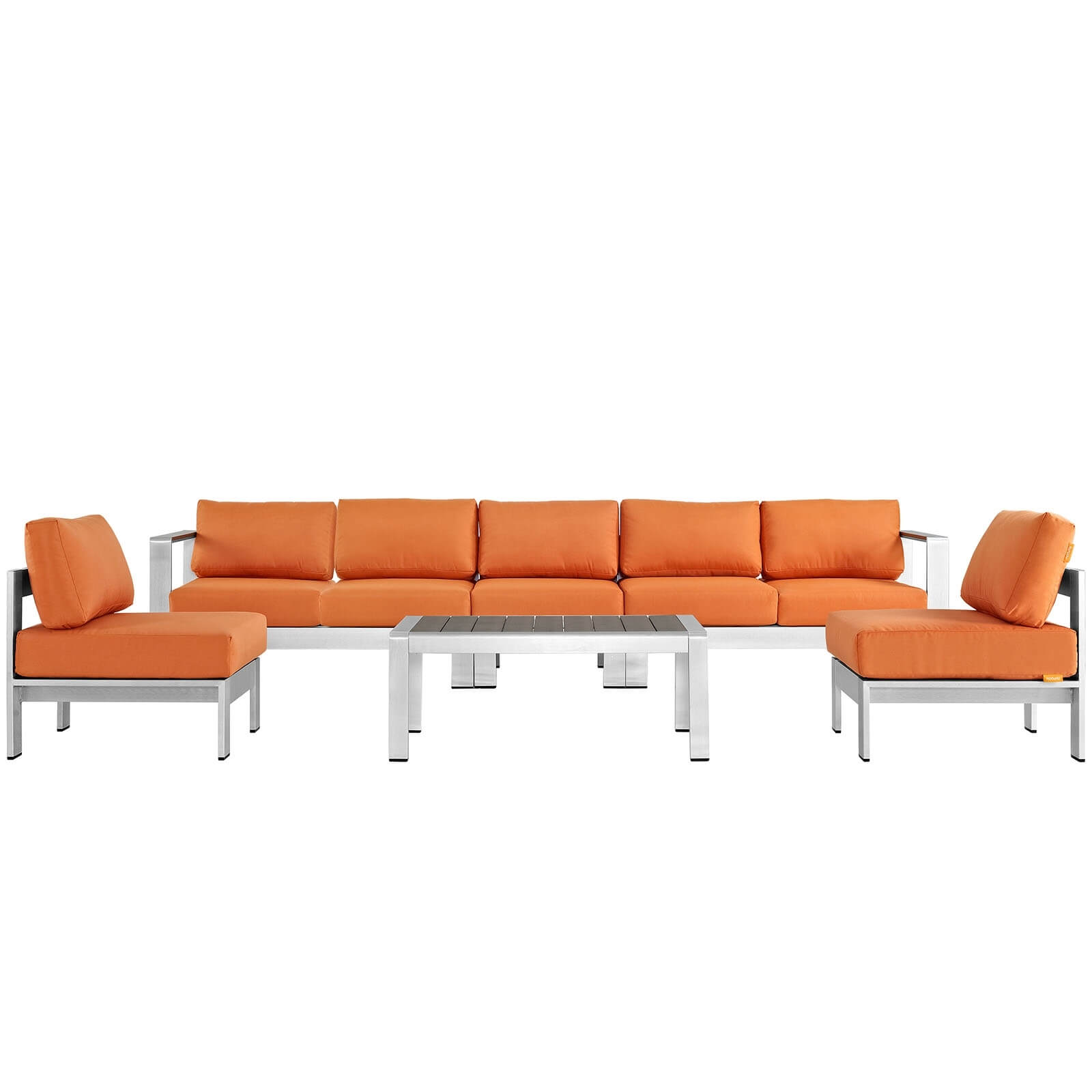 Shore 6-Pc Outdoor Patio Aluminum Sectional Sofa Set, Composition 4