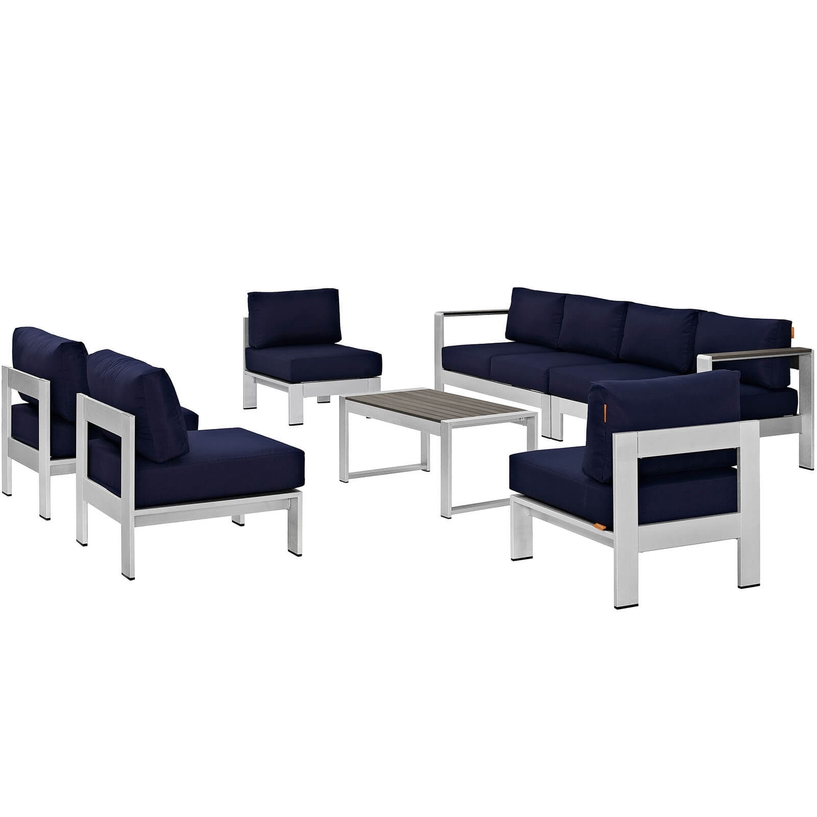Shore 7-Pc Outdoor Patio Aluminum Sectional Sofa Set