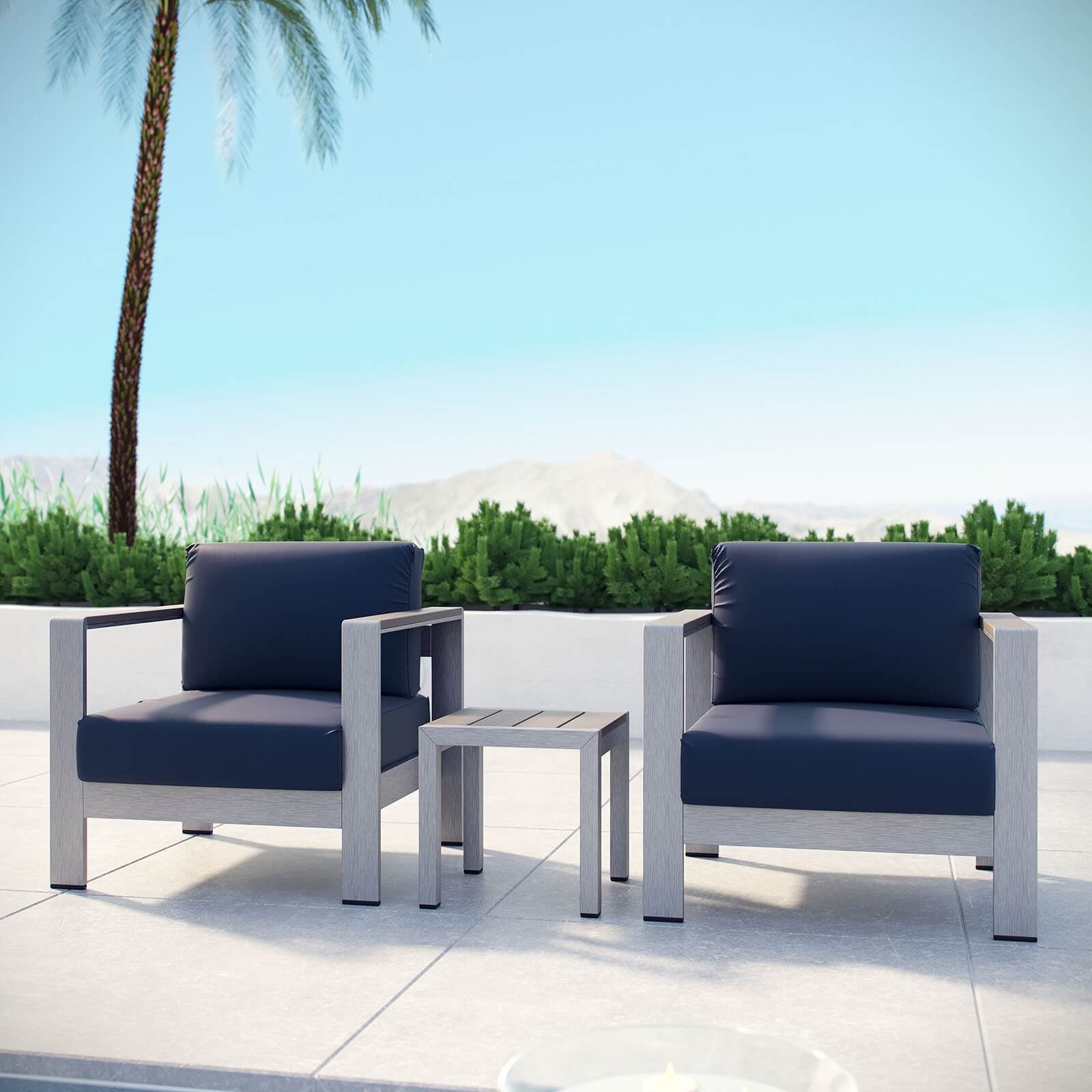 Shore 3-Pc Outdoor Patio Aluminum Set, Composition 2