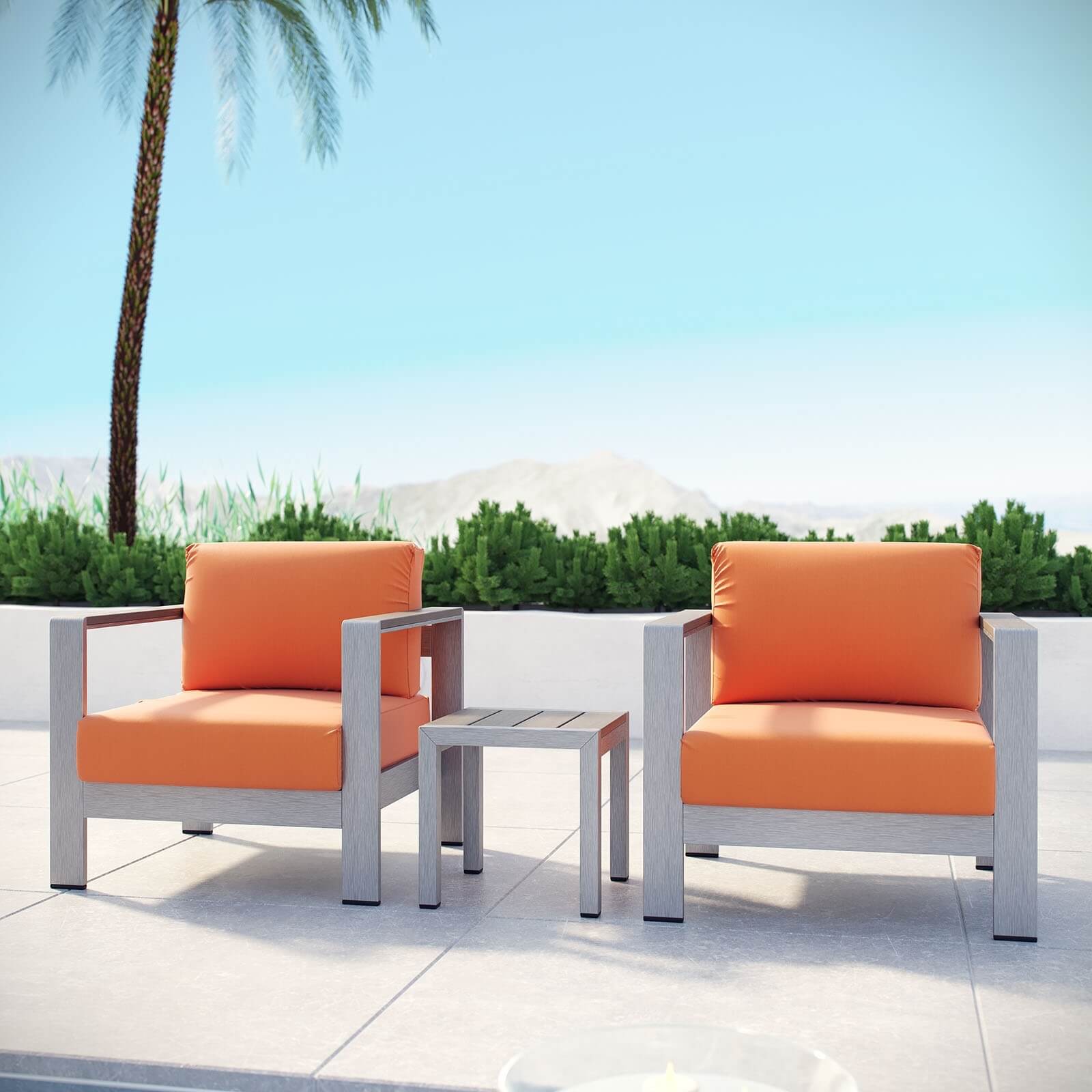 Shore 3-Pc Outdoor Patio Aluminum Set, Composition 2