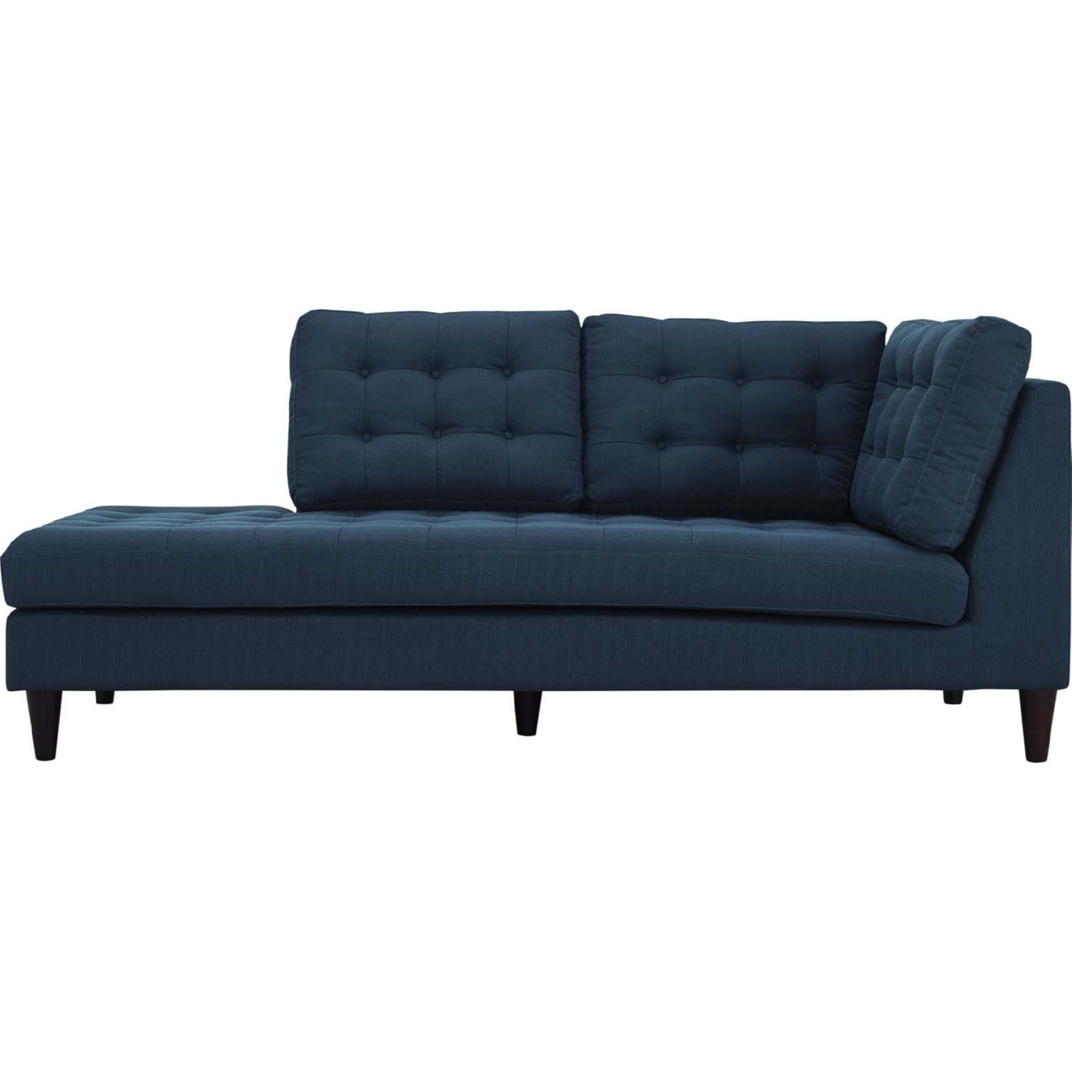 Empress Upholstered Fabric Left Facing Bumper Chaise