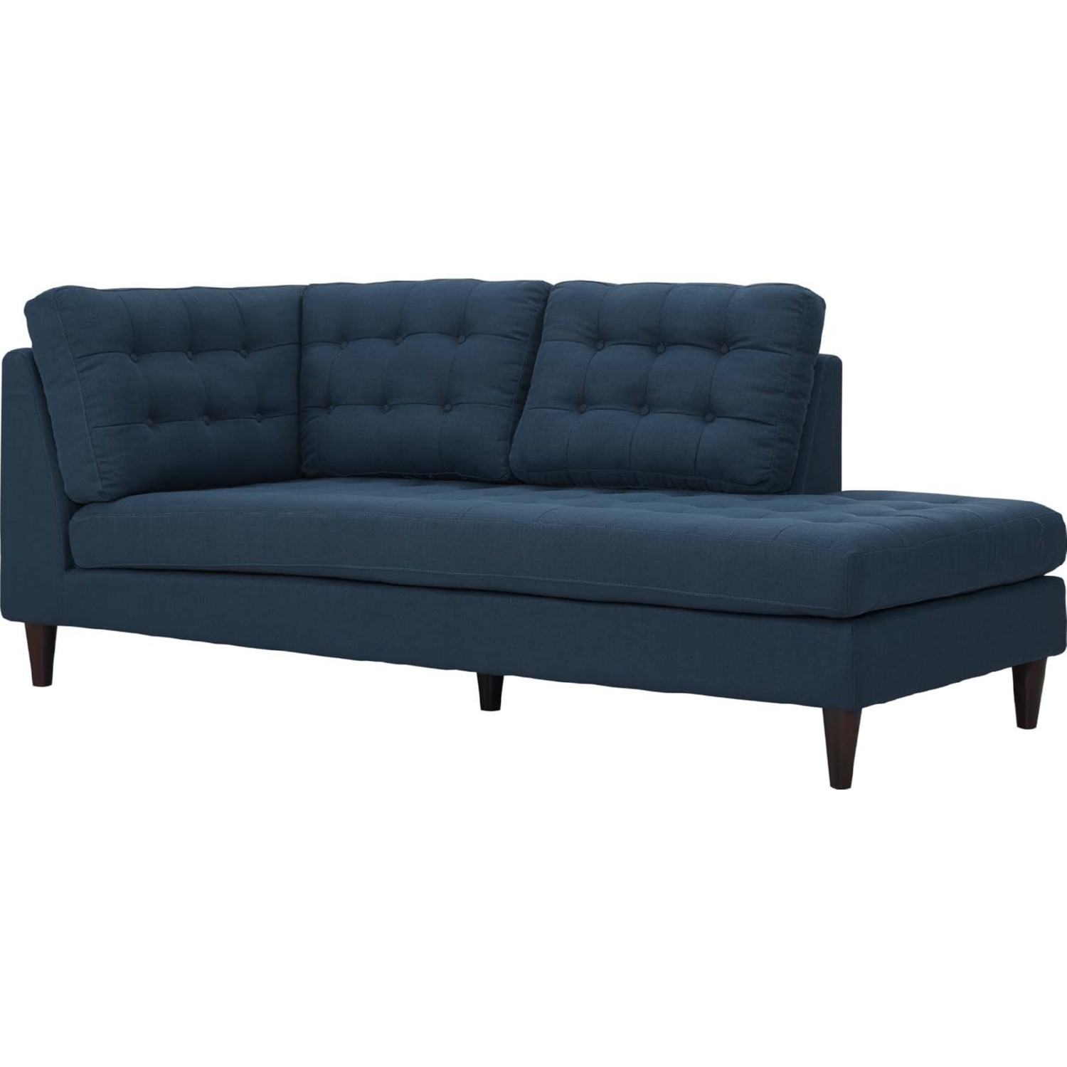 Empress Upholstered Fabric Right Facing Bumper Chaise