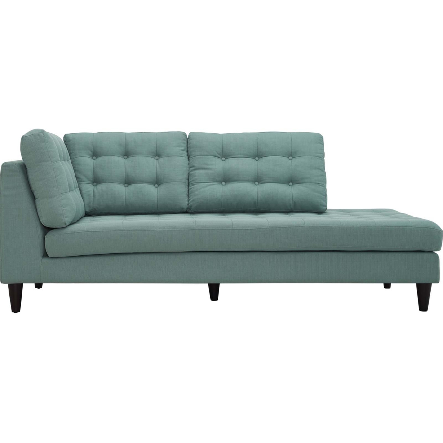 Empress Upholstered Fabric Right Facing Bumper Chaise