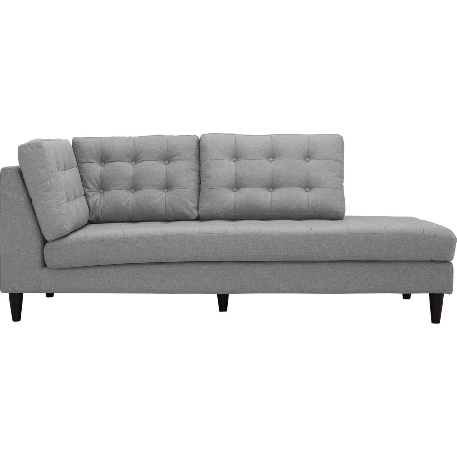 Empress Upholstered Fabric Right Facing Bumper Chaise