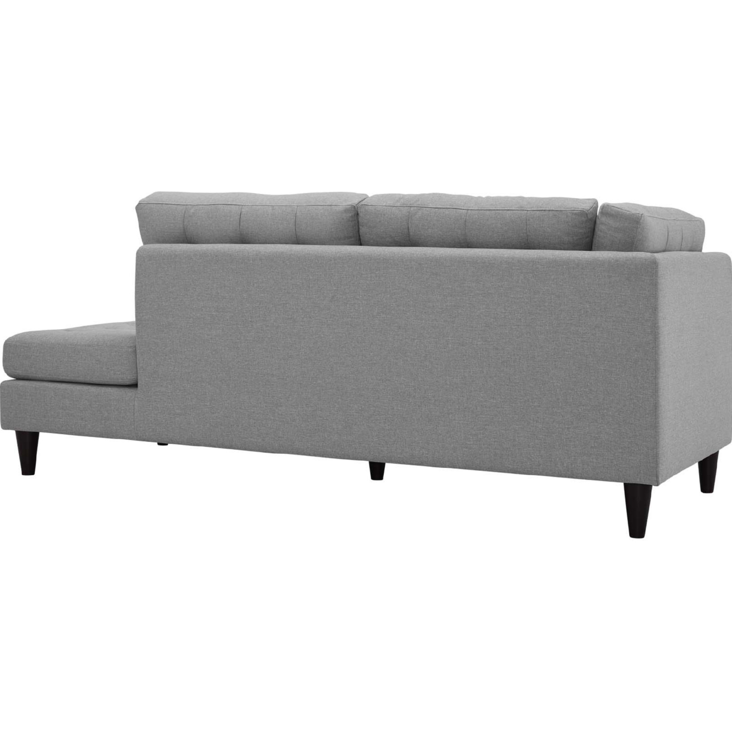 Empress Upholstered Fabric Right Facing Bumper Chaise