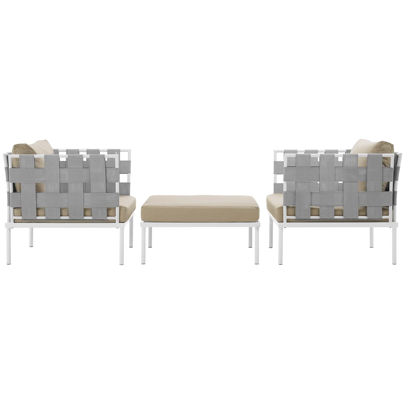  Hero image 0 of Modern Contemporary Urban Design Outdoor Patio Balcony Three PCS Chairs and Side Table Set, Beige White, Rattan, 0 of 6     Mod Modern Contemporary Urban Design Outdoor Patio Balcony Three PCS Chairs and Side Table Set